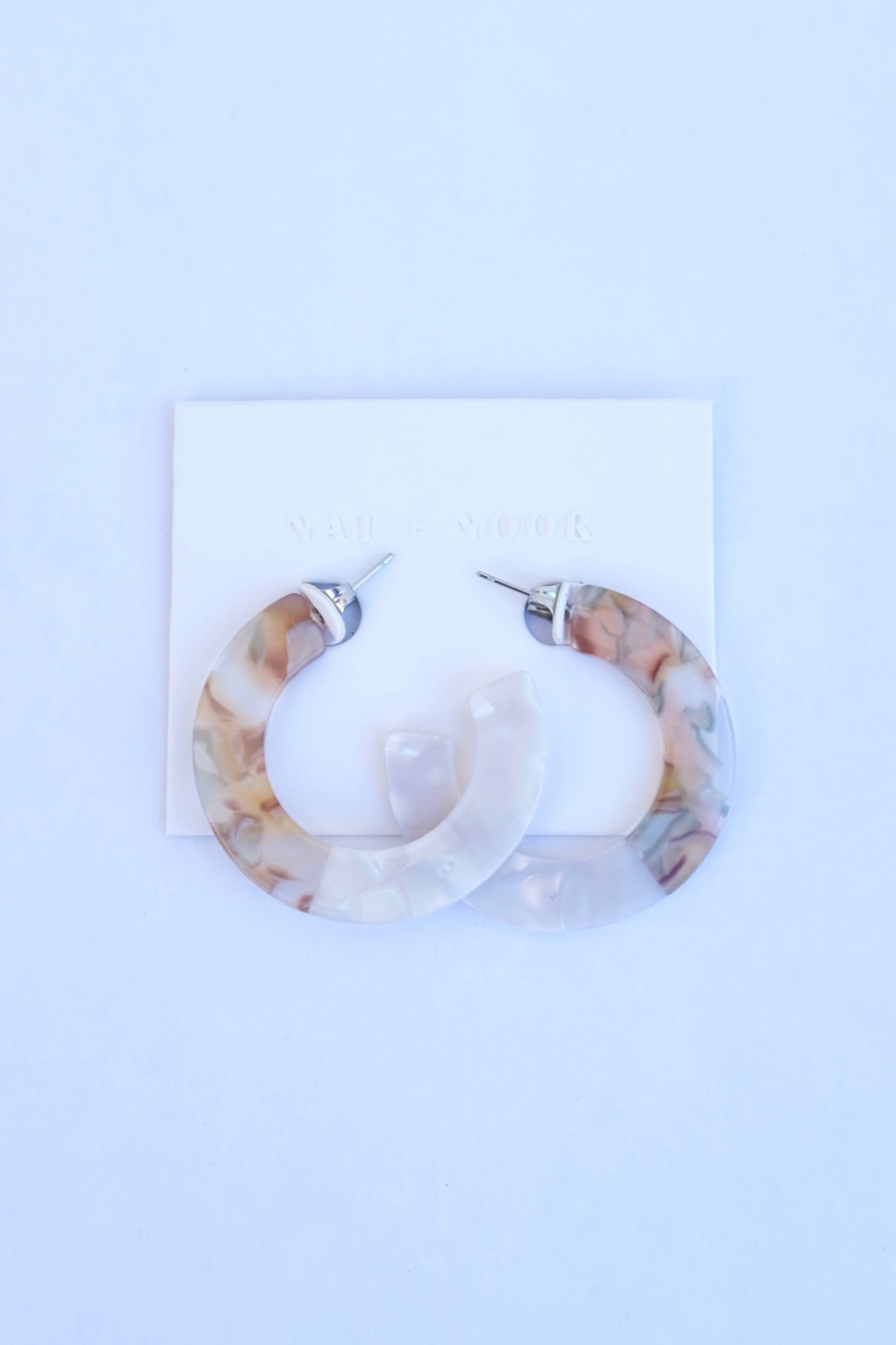 Nat + Noor Roza Hoops / White