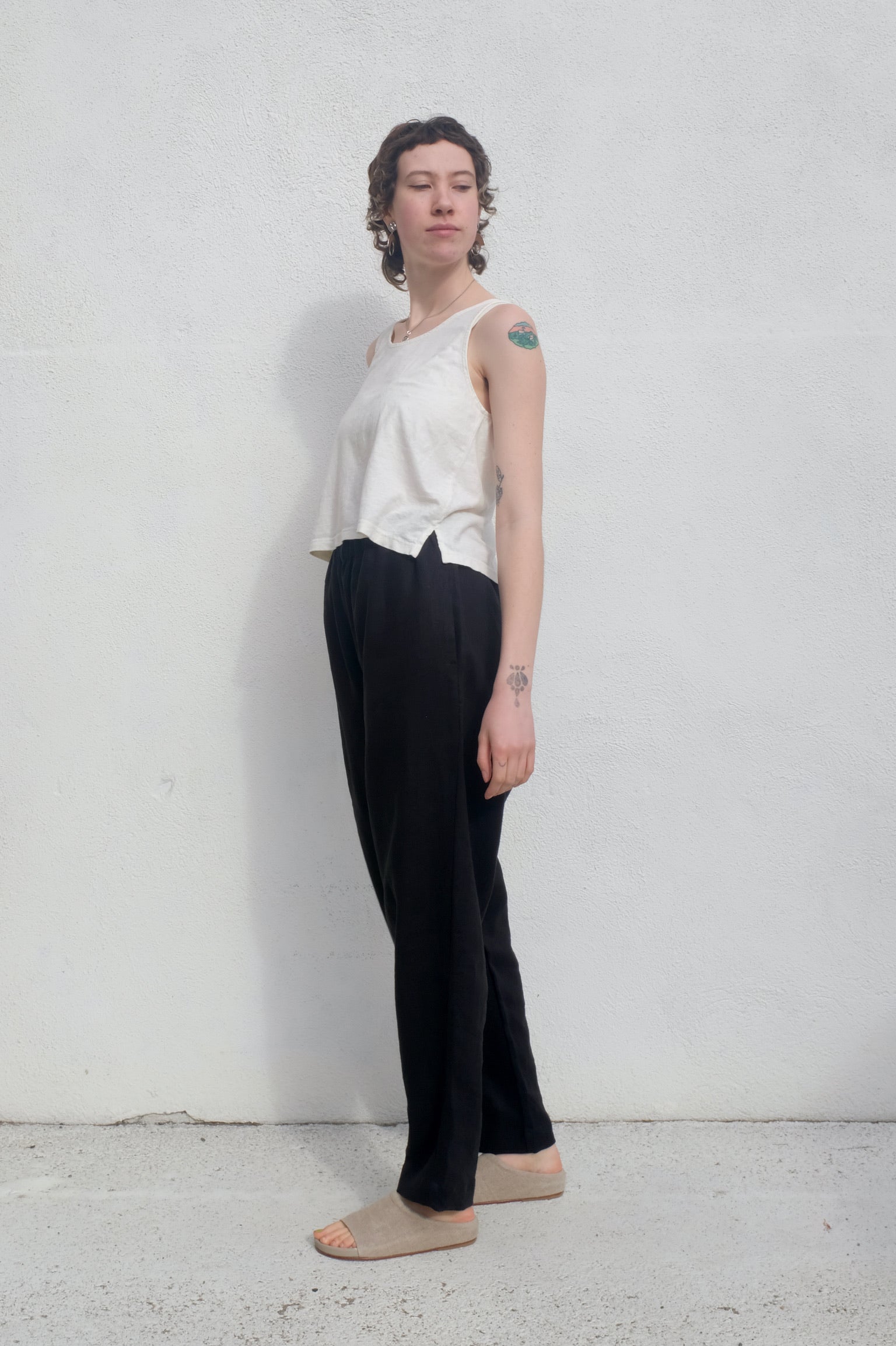 Jungmaven Cropped Tank / Washed White