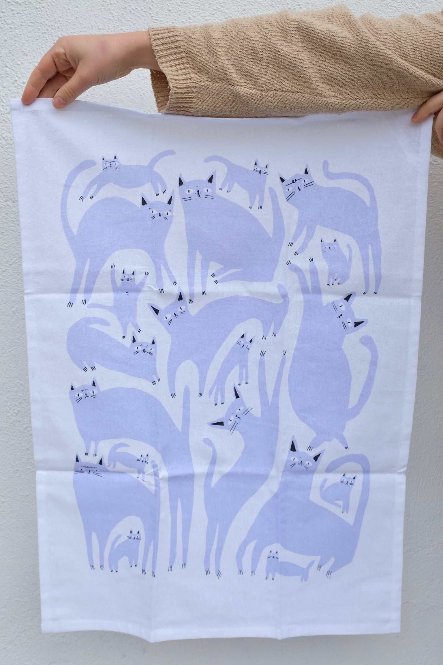 Badger & Burke Tea Towel / Lavender Cats