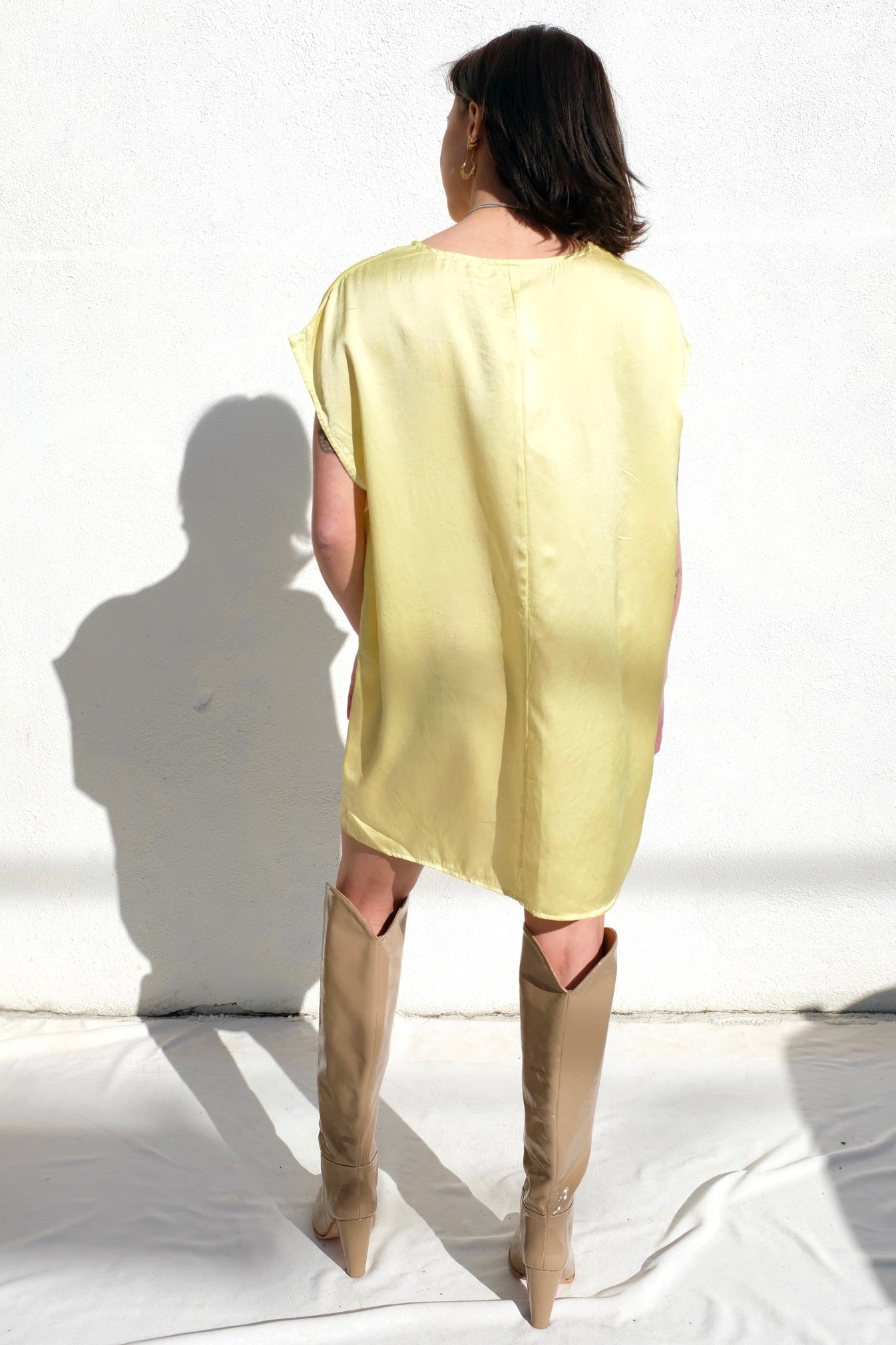 Riverside Tool Dye Silk Box Dress / Citrine