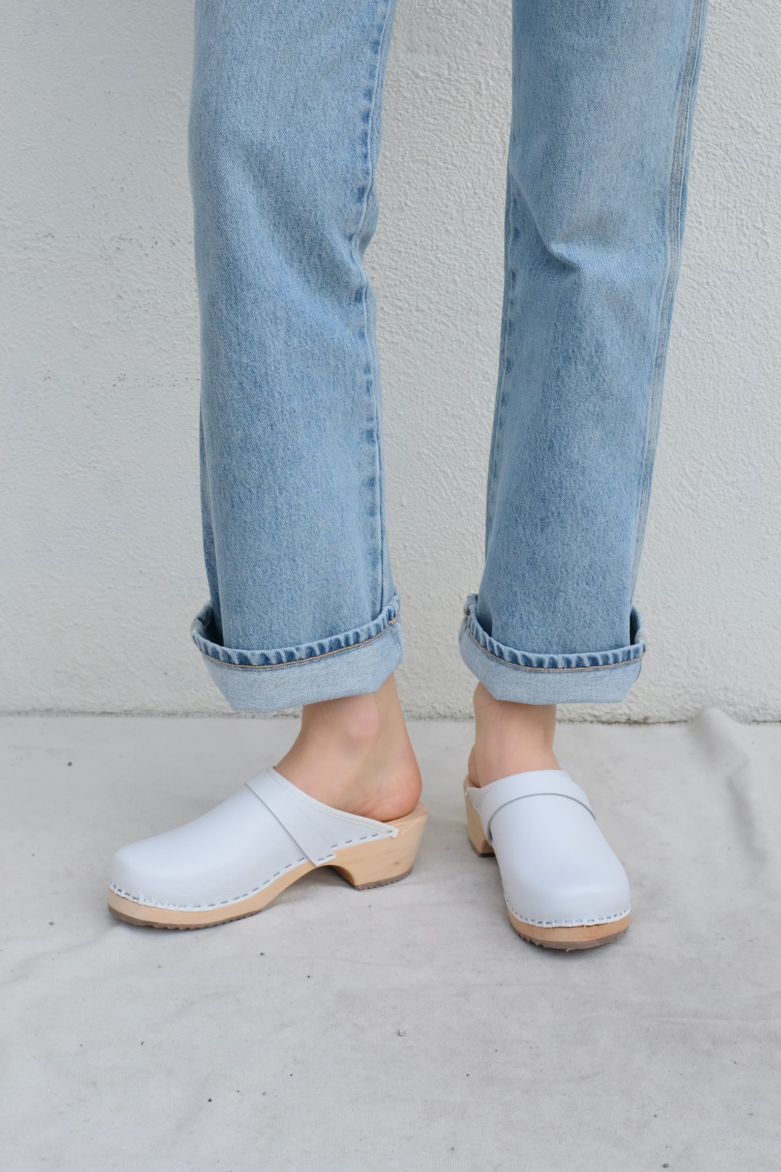 White swedish clogs sale