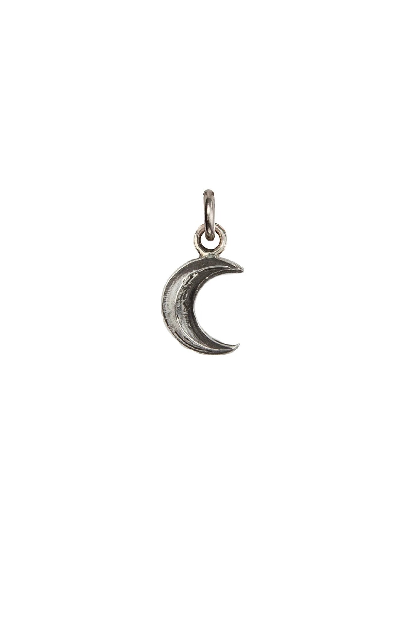 Pyrrha Crescent Moon Symbol Charm / Sterling Silver