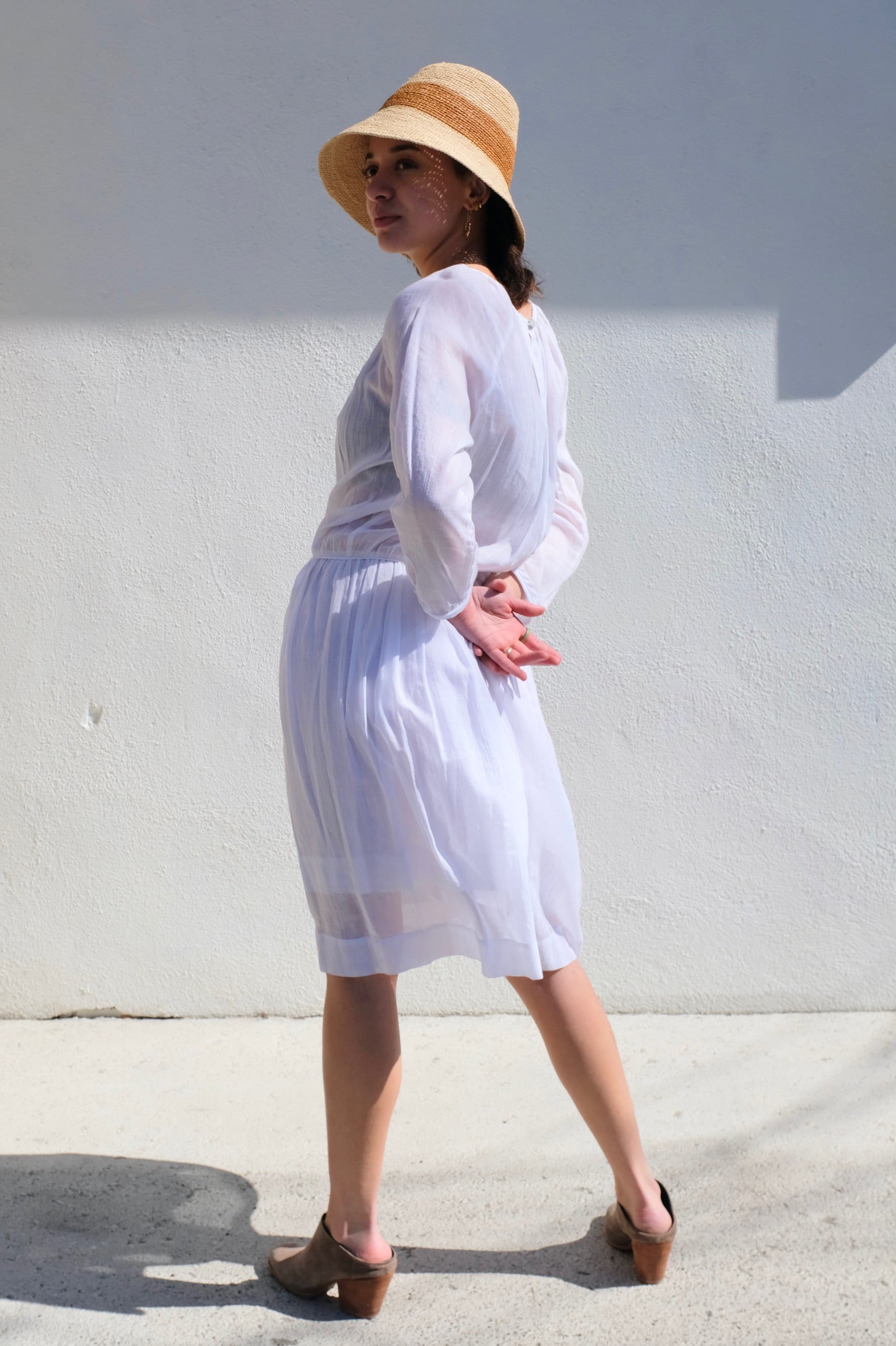 Raglan Touring Dress / White