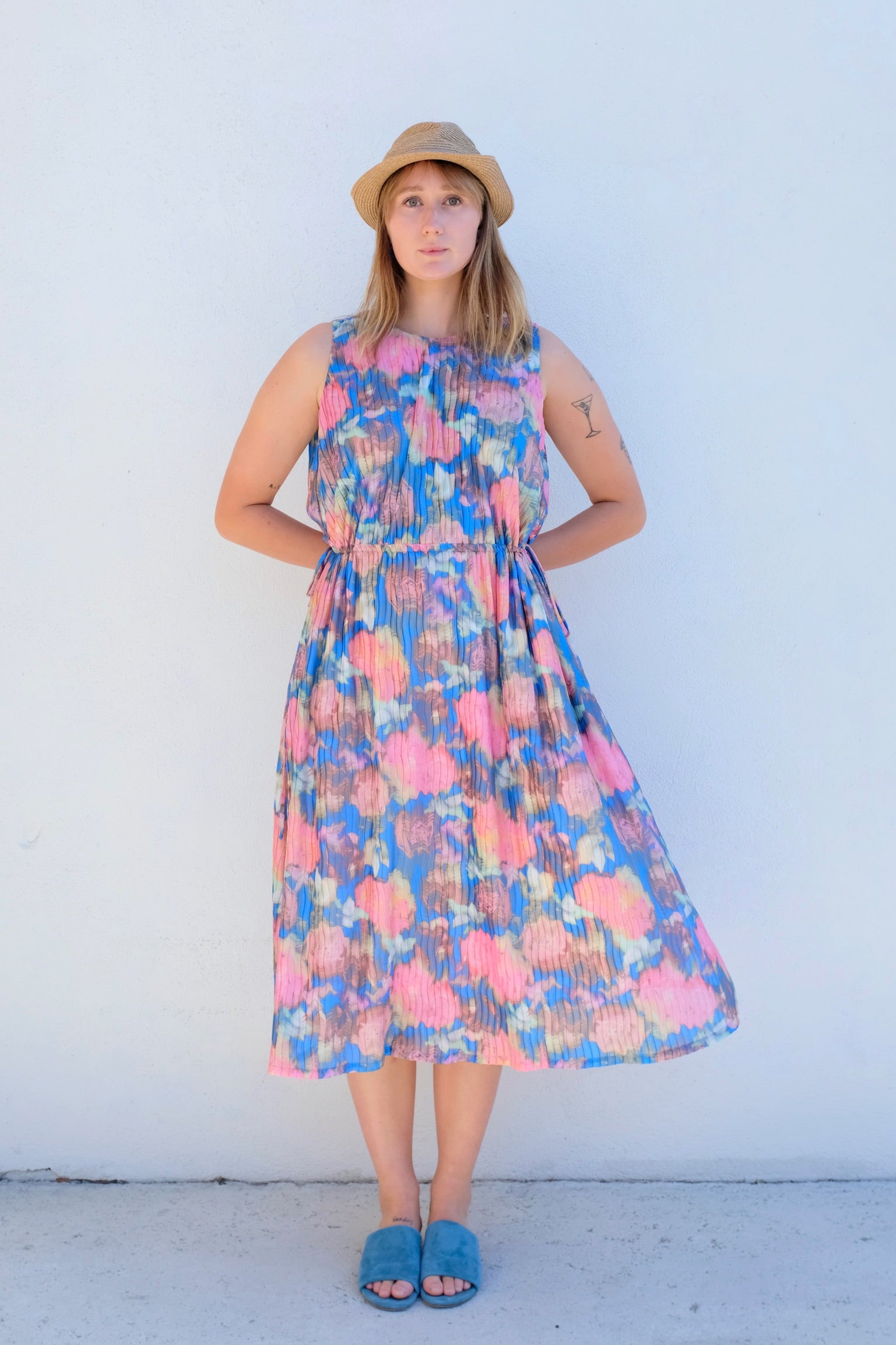 No. 6 Phoebe Dress / Blue Wash Rose
