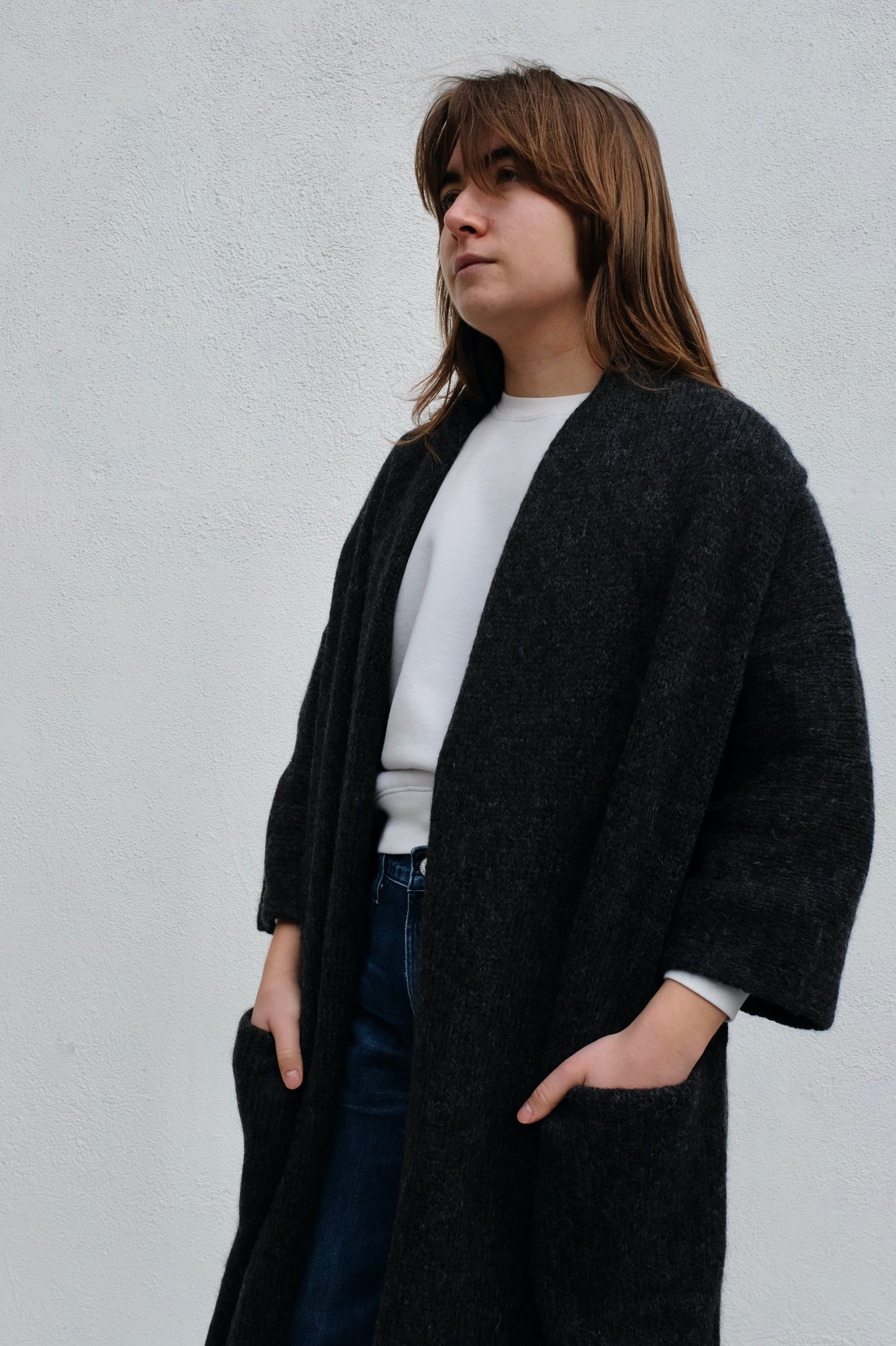 Bare Knitwear Full Length House Coat / Graphite