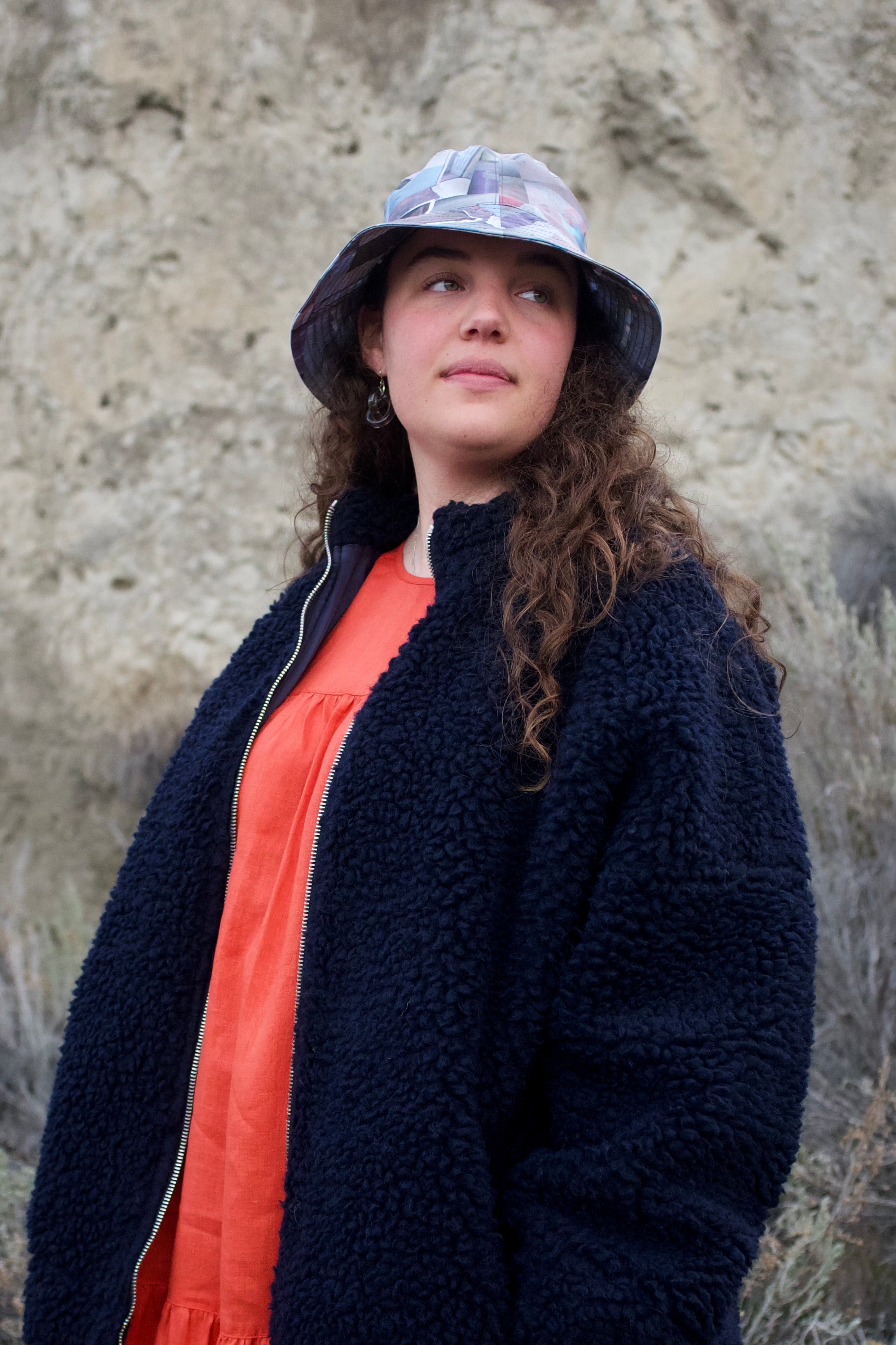 Clyde Ebi Bucket Hat / Maya Beaudry Stair Print