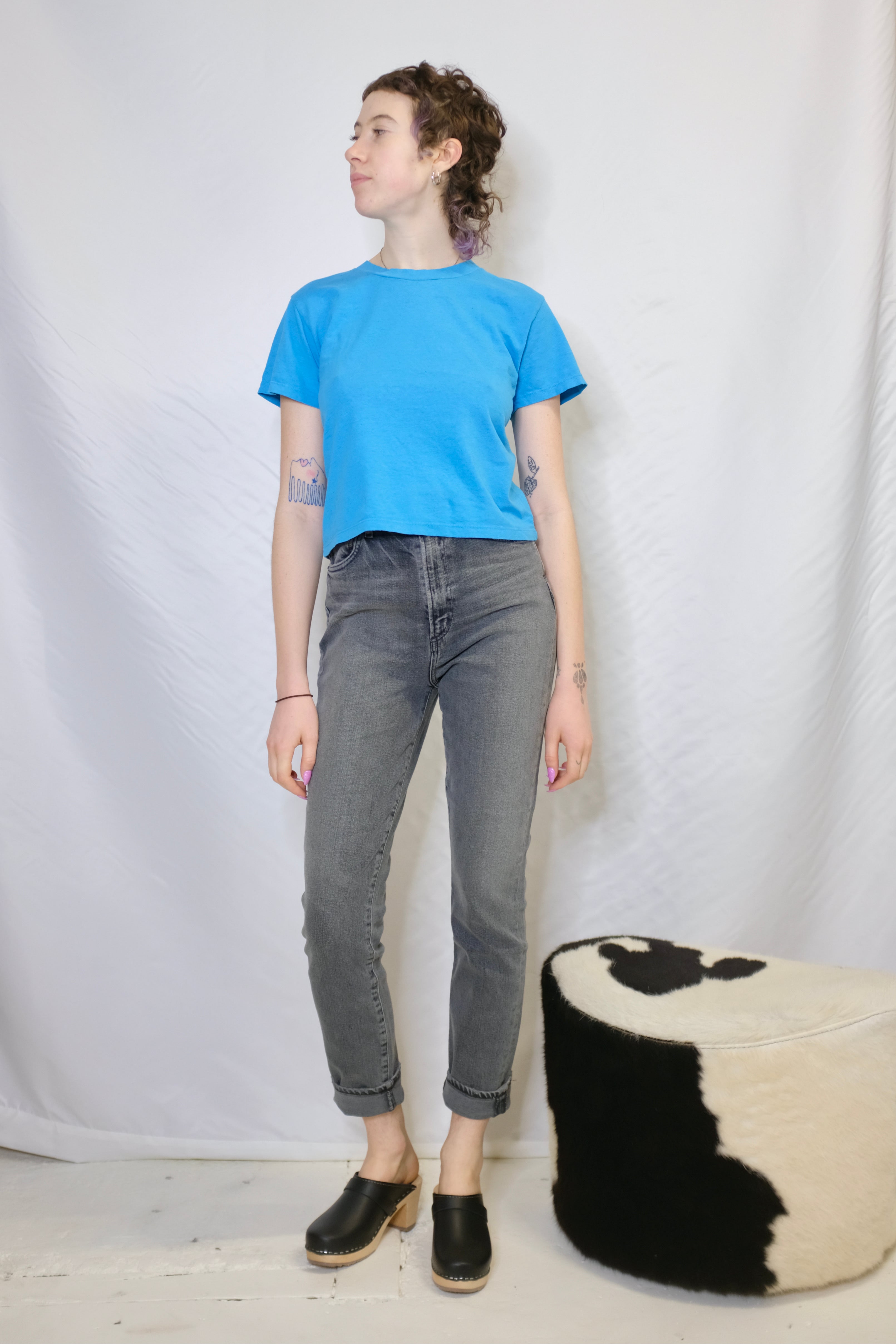 Jungmaven Cropped Lorel Tee, Turqoise
