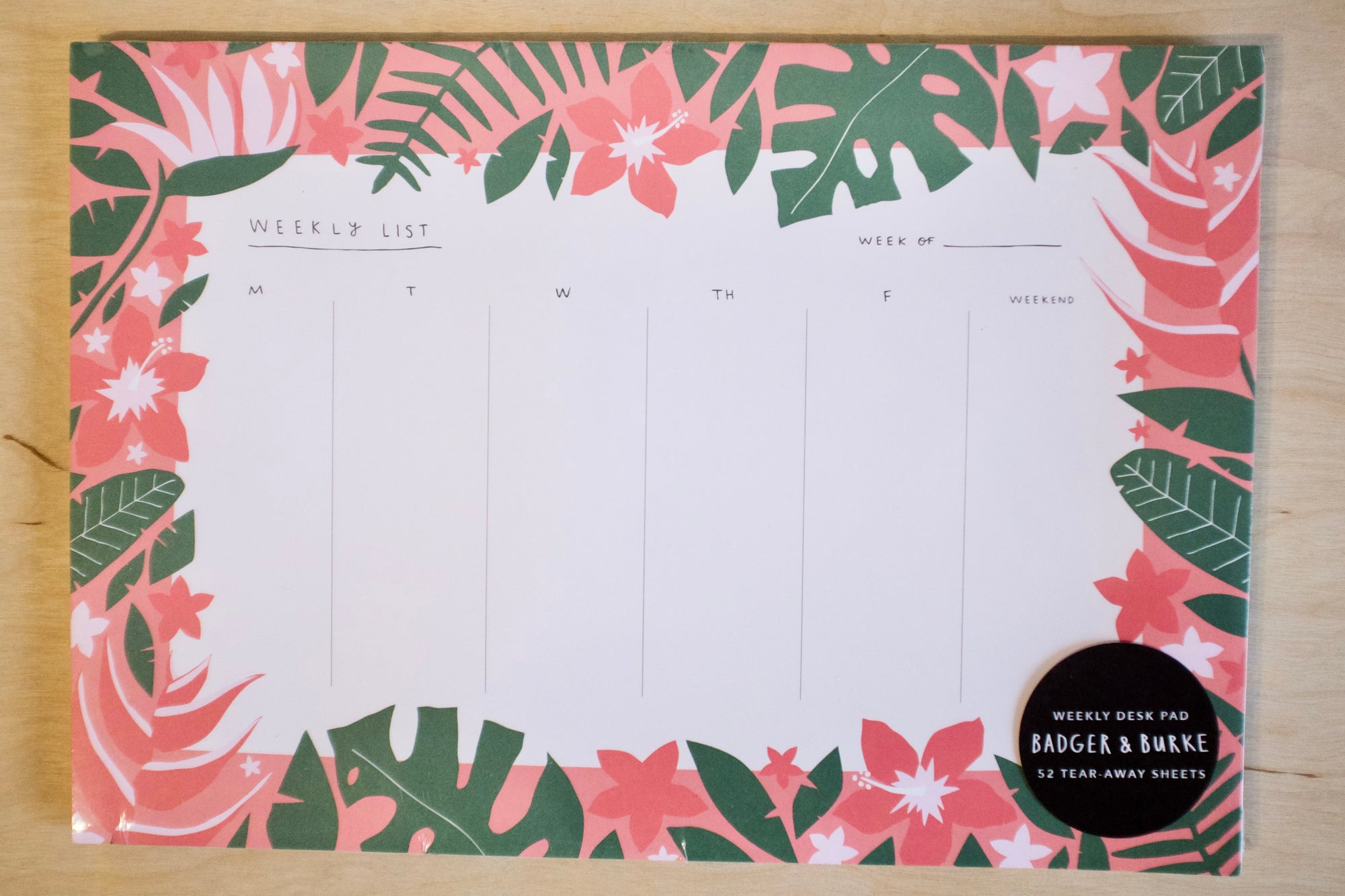 Badger & Burke Tropical Weekly Desk Pad