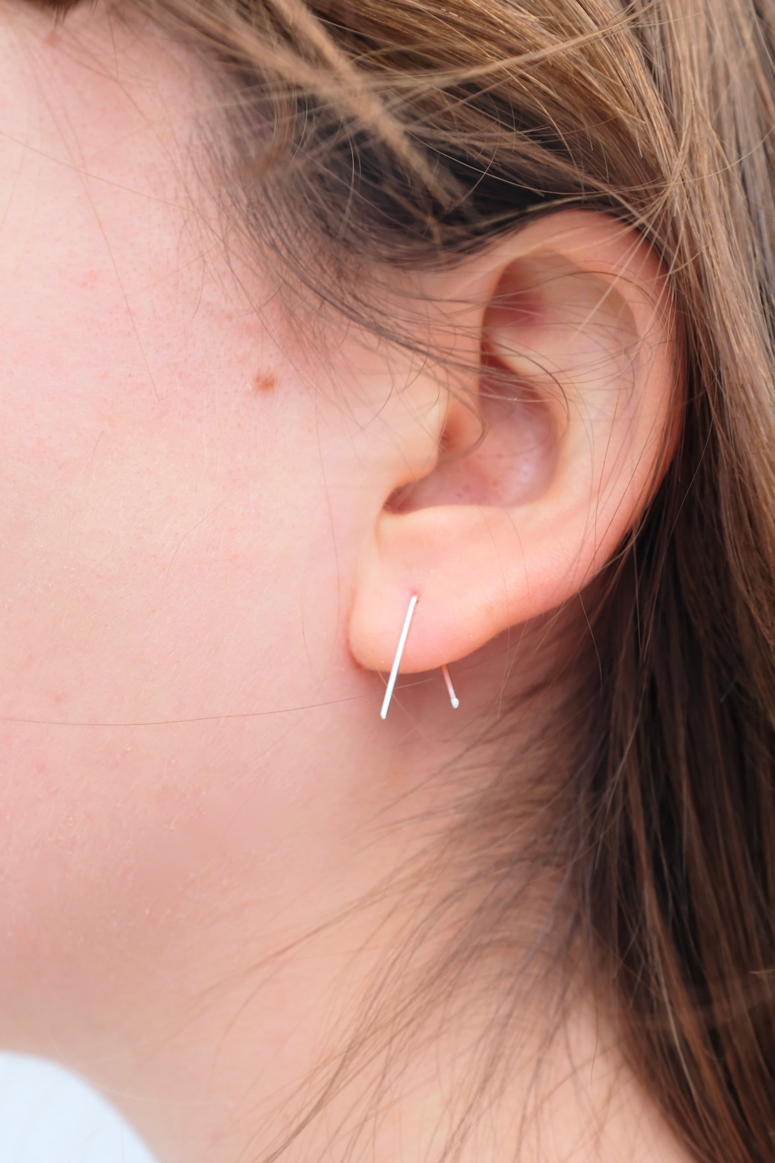 MAU Silver Slip On Earrings, Sterling Silver