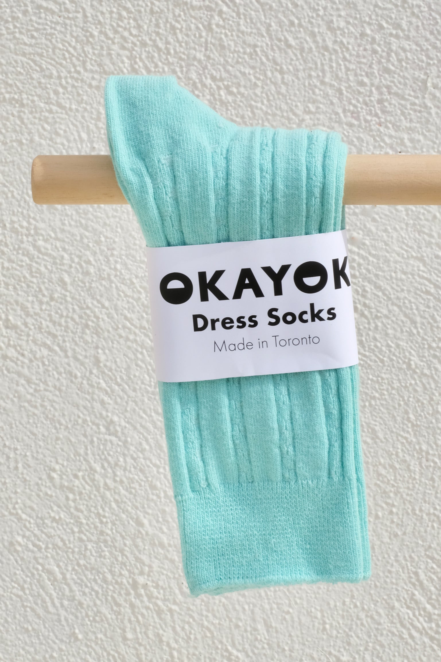 Okayok Cable Knit Dress Socks / Turquoise