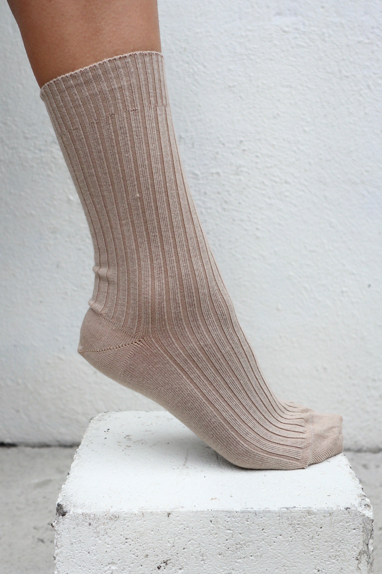 Baserange Rib Ankle Sock, Brown Melange