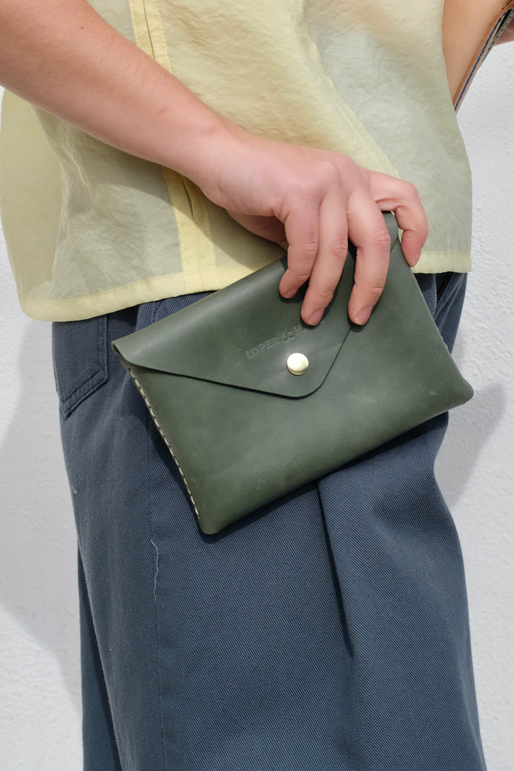 Loper&Haas Small Envelope / Green/Beige