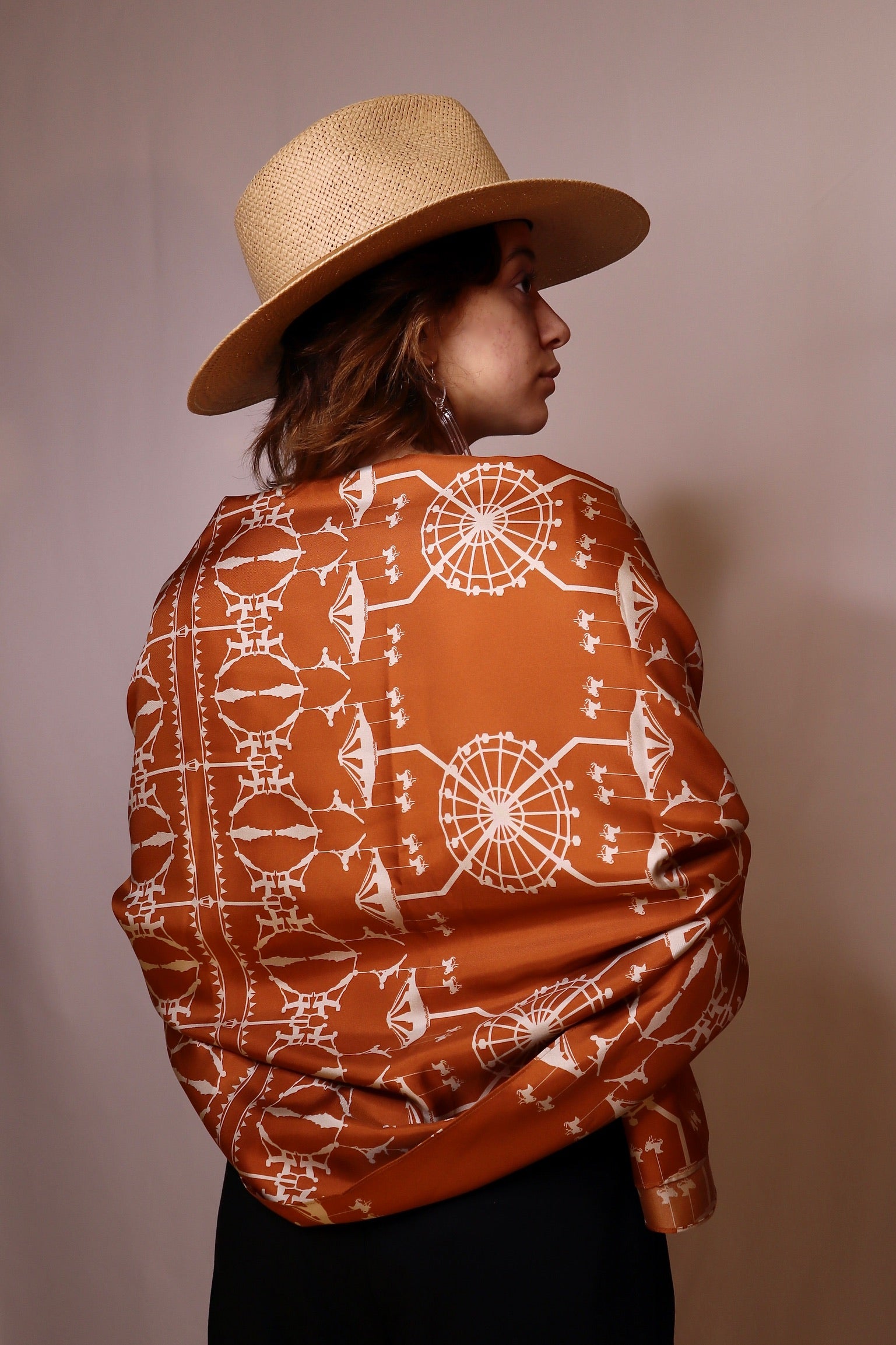 Charlotte Taylor Silk Scarf, Circus Orange