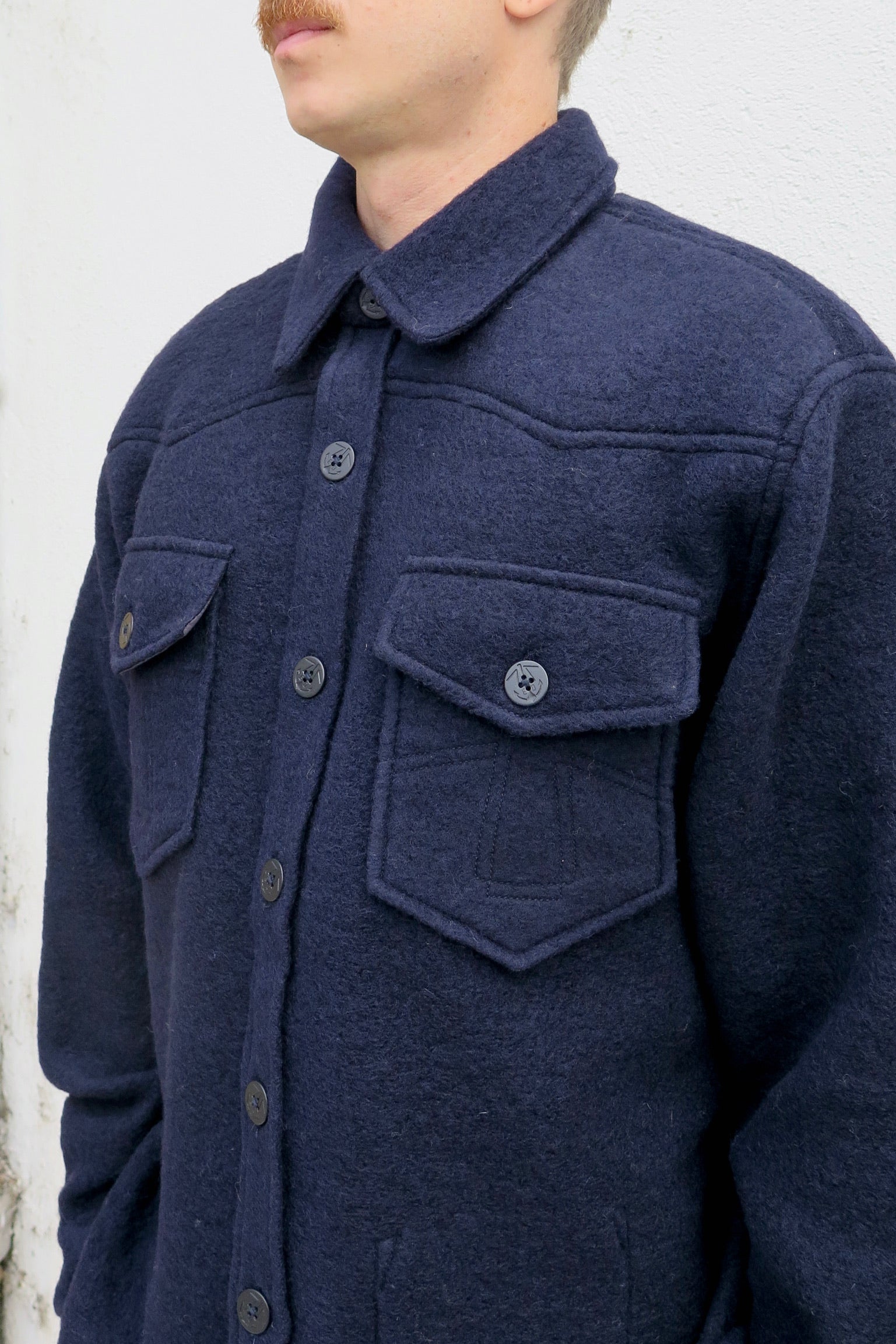 Eat Dust CPO Shirt Boiled Wool / Navy