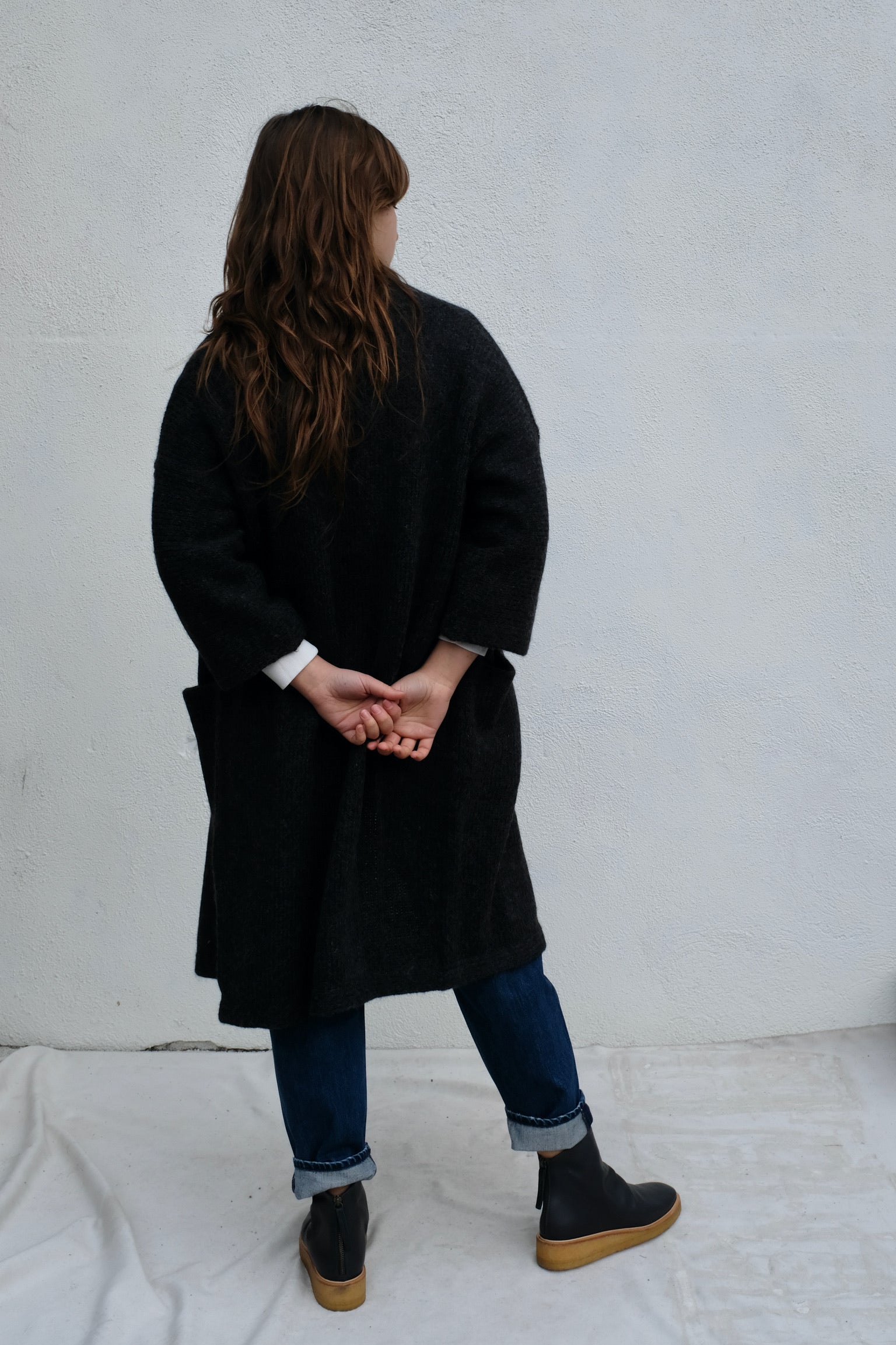 Bare Knitwear Full Length House Coat / Graphite