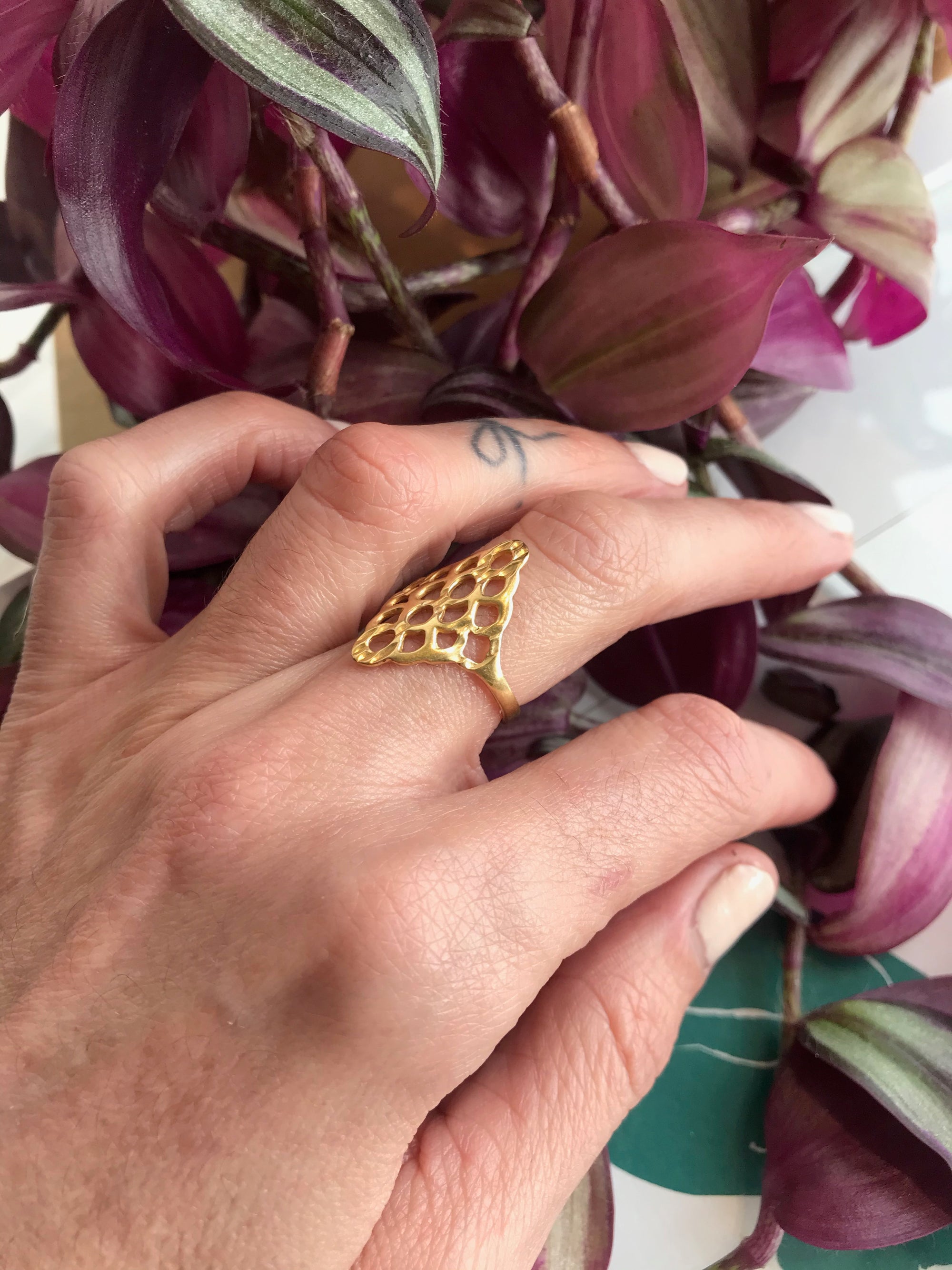 Mercurial nyc Lattice Ring / Gold Vermile