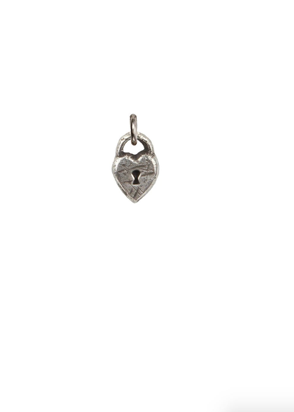 Pyrrha Heart Lock Symbol Charm / Bronze or Silver