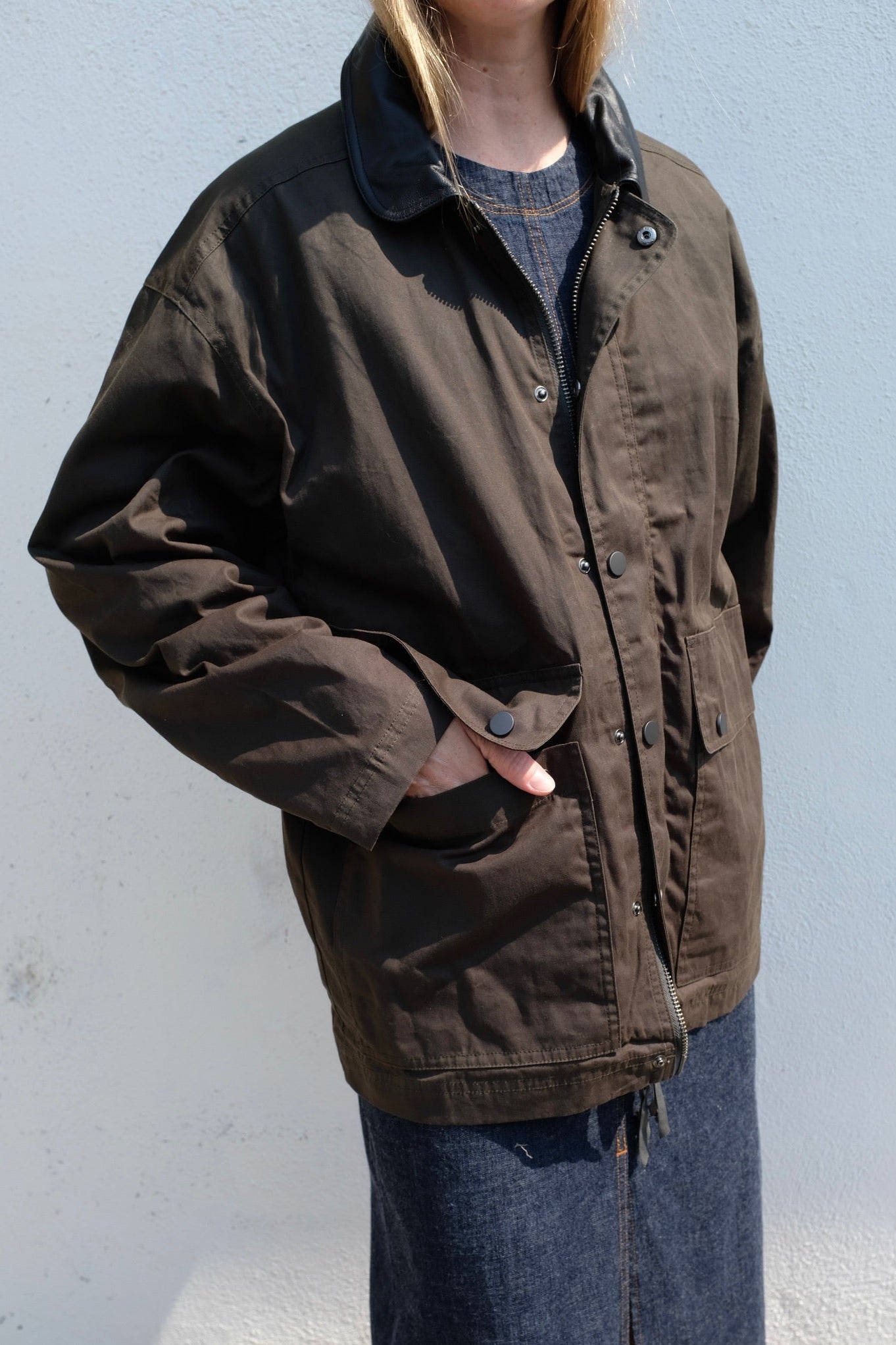 7115 by Szeki Waxed Field Jacket - Olive