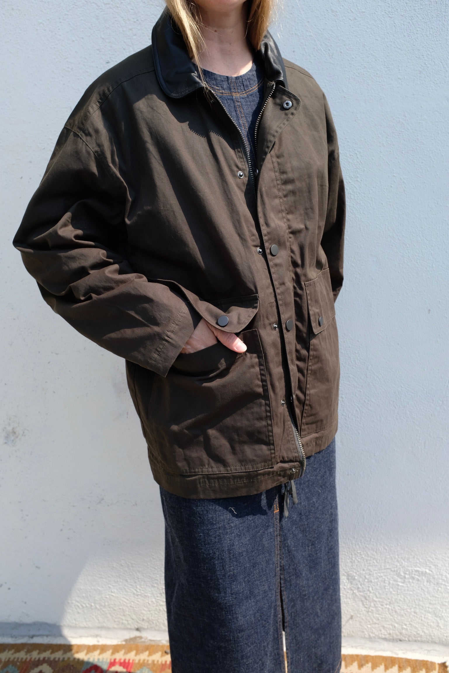7115 by Szeki Waxed Field Jacket - Olive