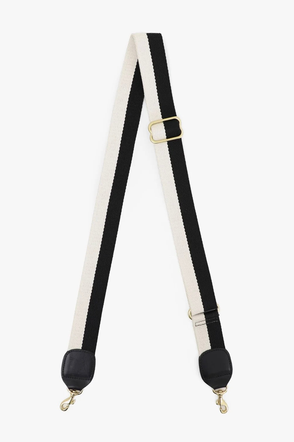 Adjustable Crossbody Strap / Black + Cream Stripe
