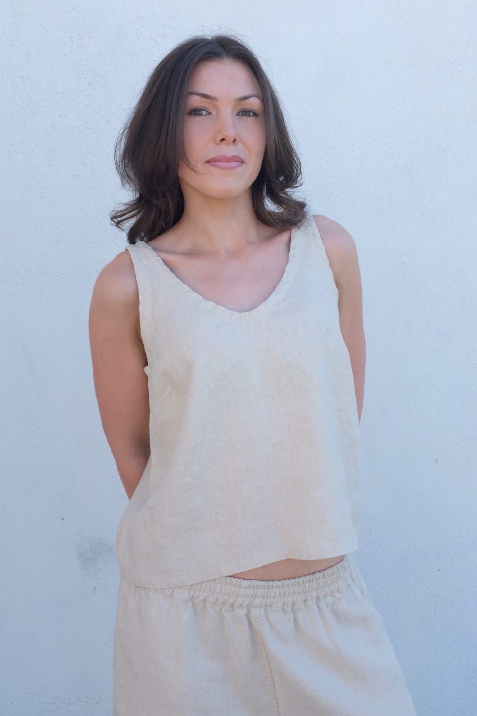 Moss Grey Iris Tank / Chalk
