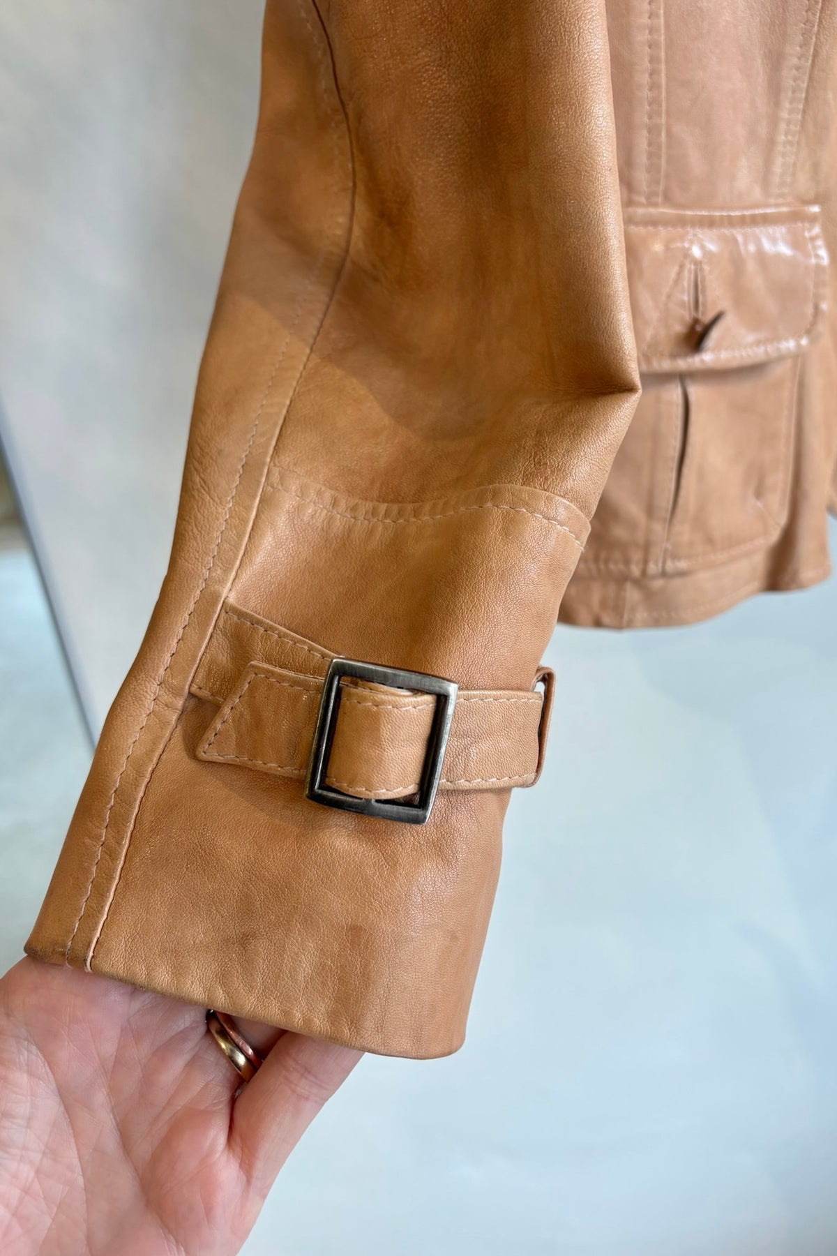 Pre-Loved Danier / Camel Leather Jacket / Sz M