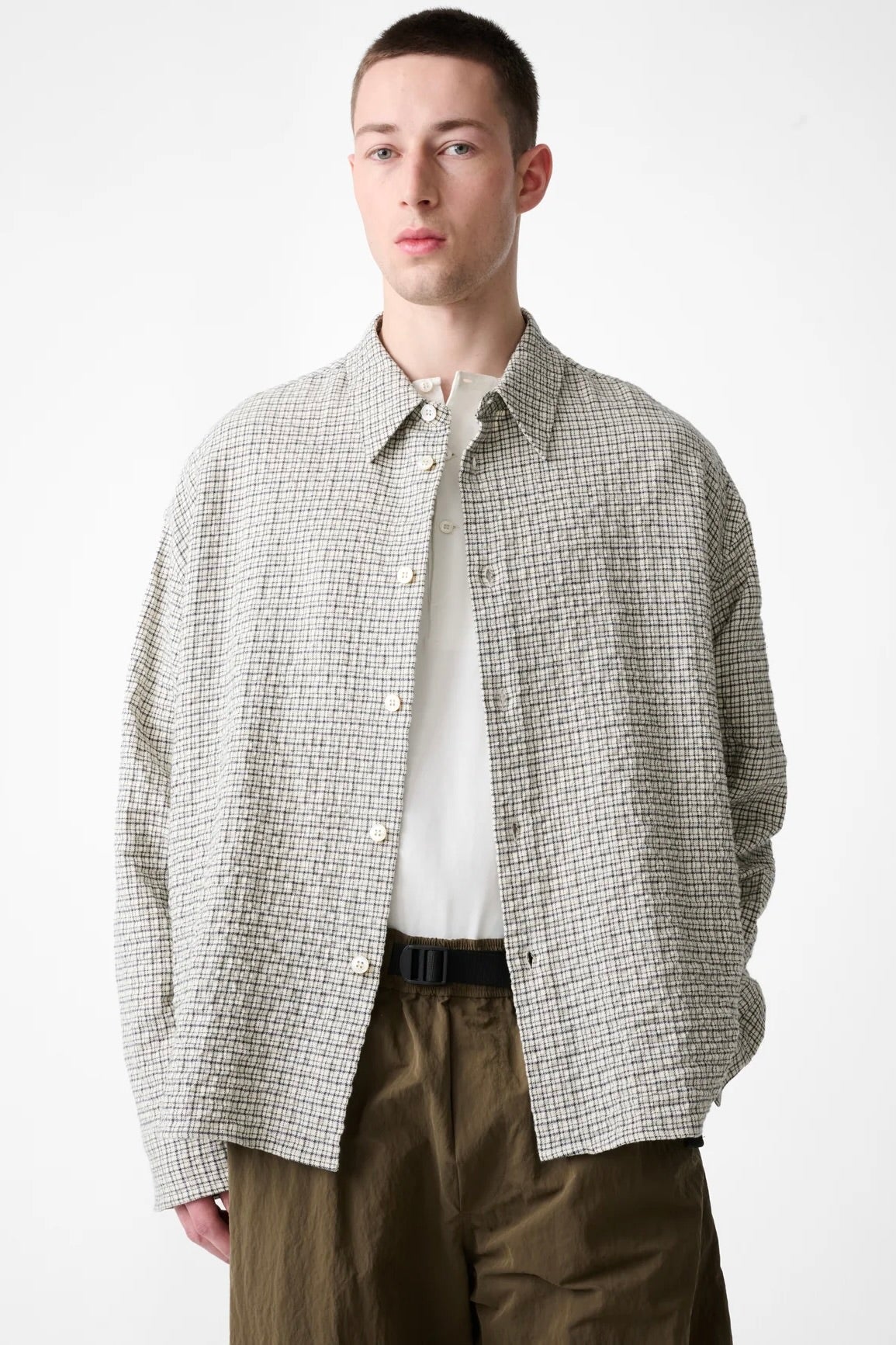 Studio Nicholson Nostra Shirt / Parchment + Black