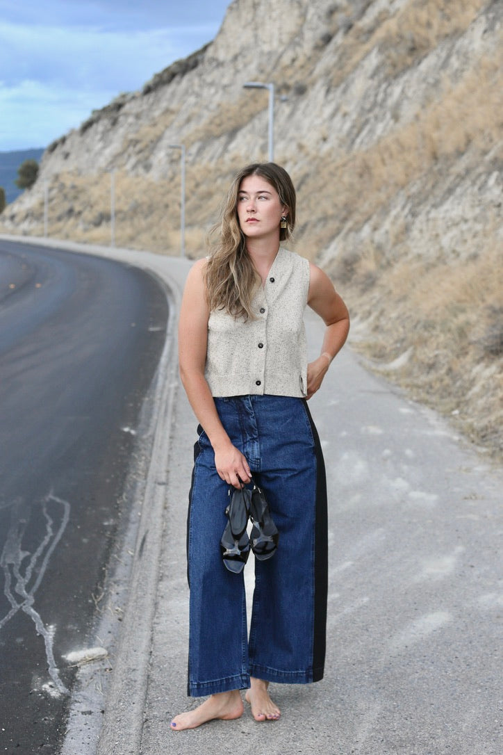 Cordera Flecked Cotton Vest / Natural