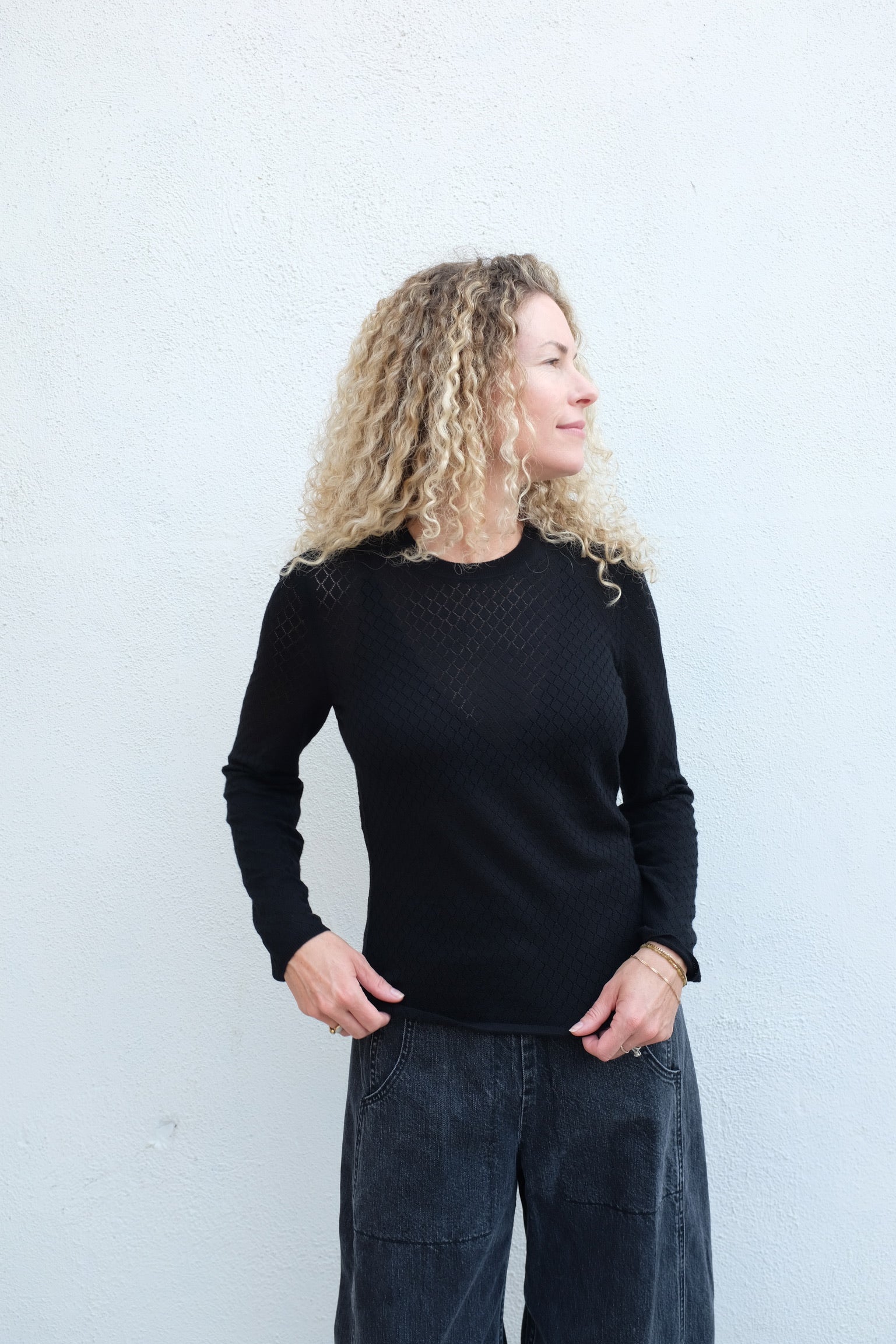 Lula Top / Black Pointelle