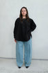 Modern Weaving Almond Bateau Button Up / Black