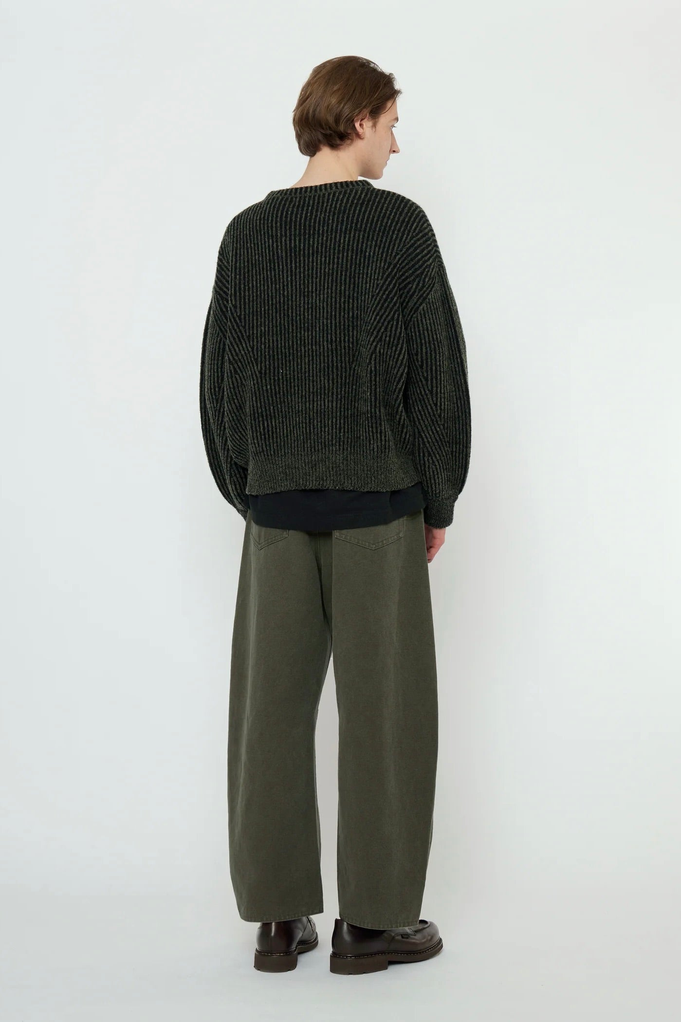 7115 by Szeki Striped Poet Sweater / Grey Black