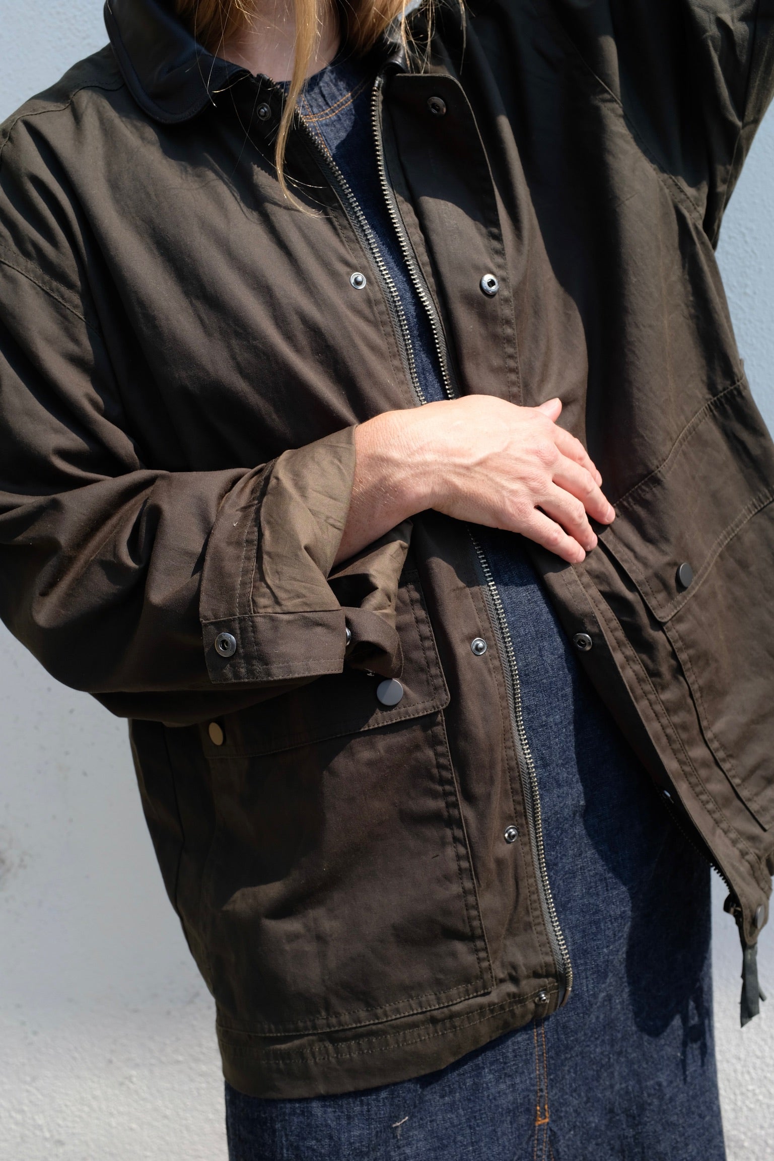 7115 by Szeki Waxed Field Jacket - Olive