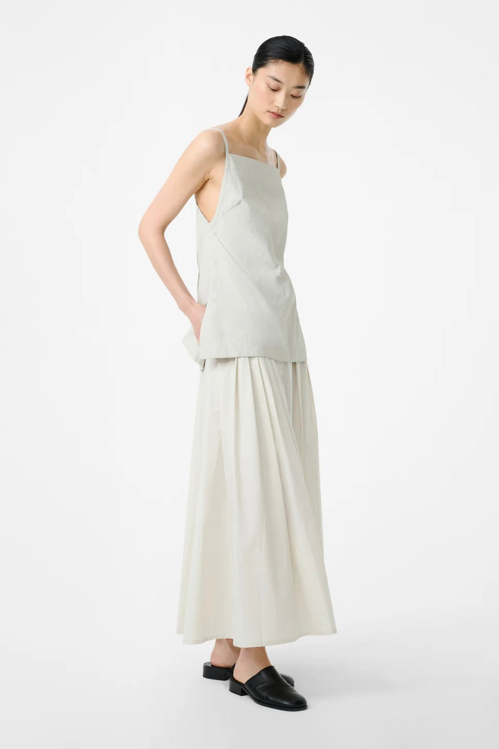 Studio Nicholson Agat Gathered Skirt / Bone