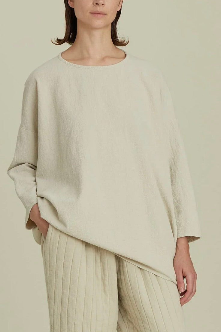 Black Crane Lantern Tunic / Ivory