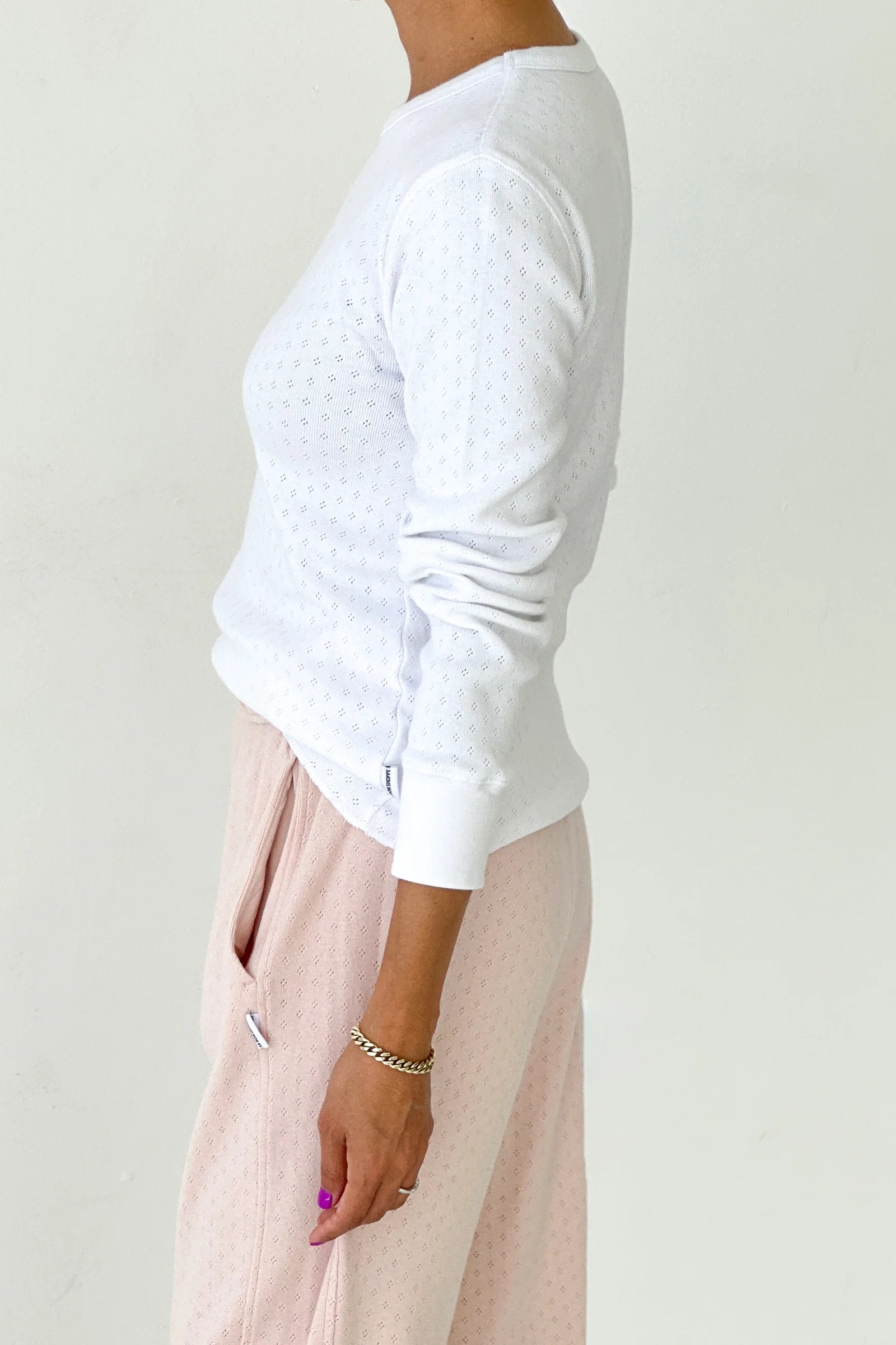 Le Bon Shoppe Pointelle Fundamental Tee / Snow White