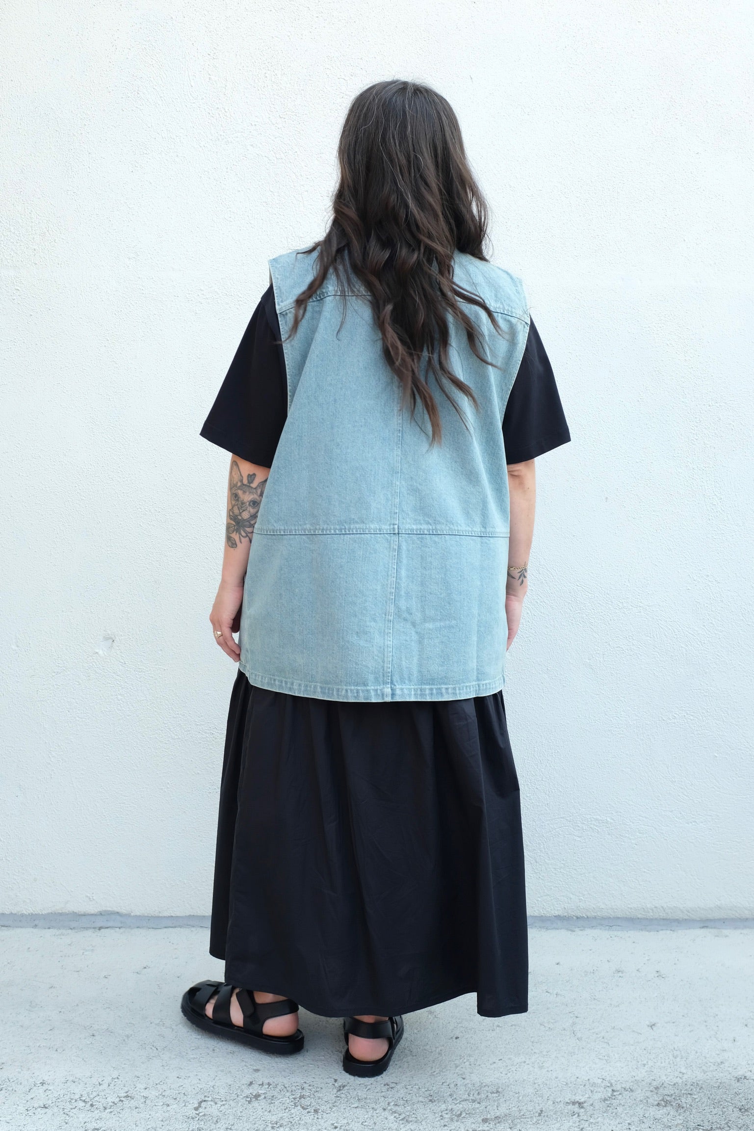 Anta Vest / Khaki Indigo Denim
