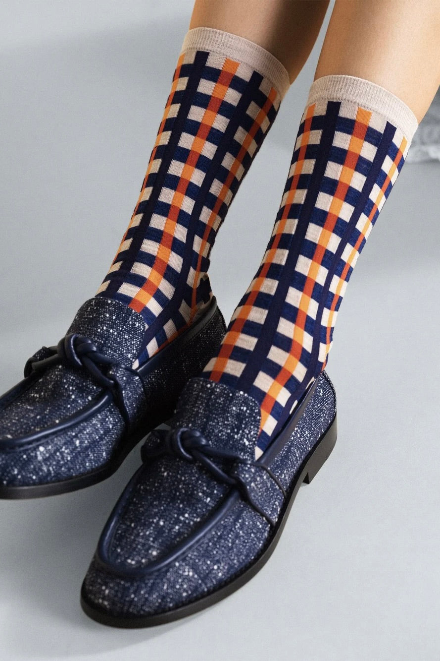 Kilian Plaid Crew / Navy