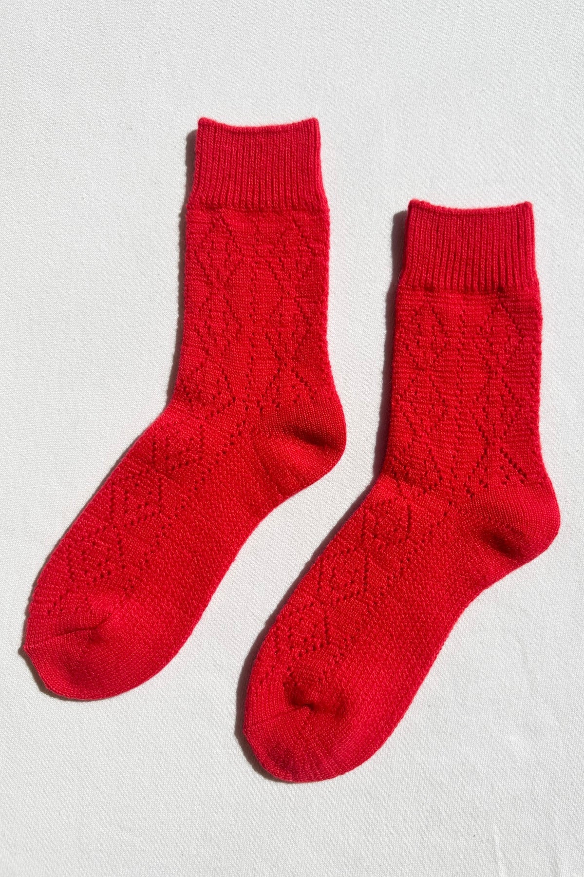 Le Bon Shoppe Cashmere Pointelle Socks / Red