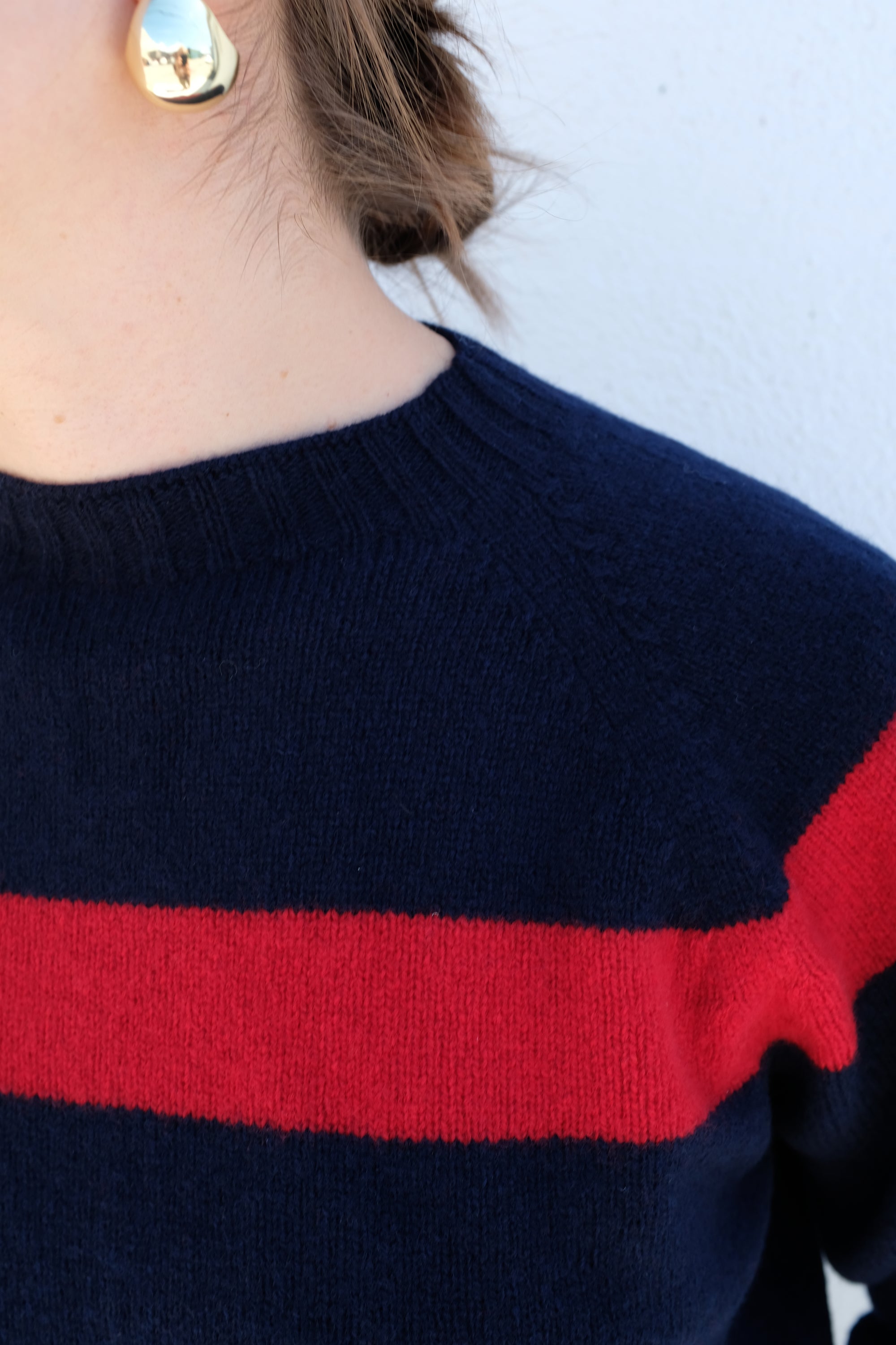 La Fetiche Ossie Sweater / Navy + Red