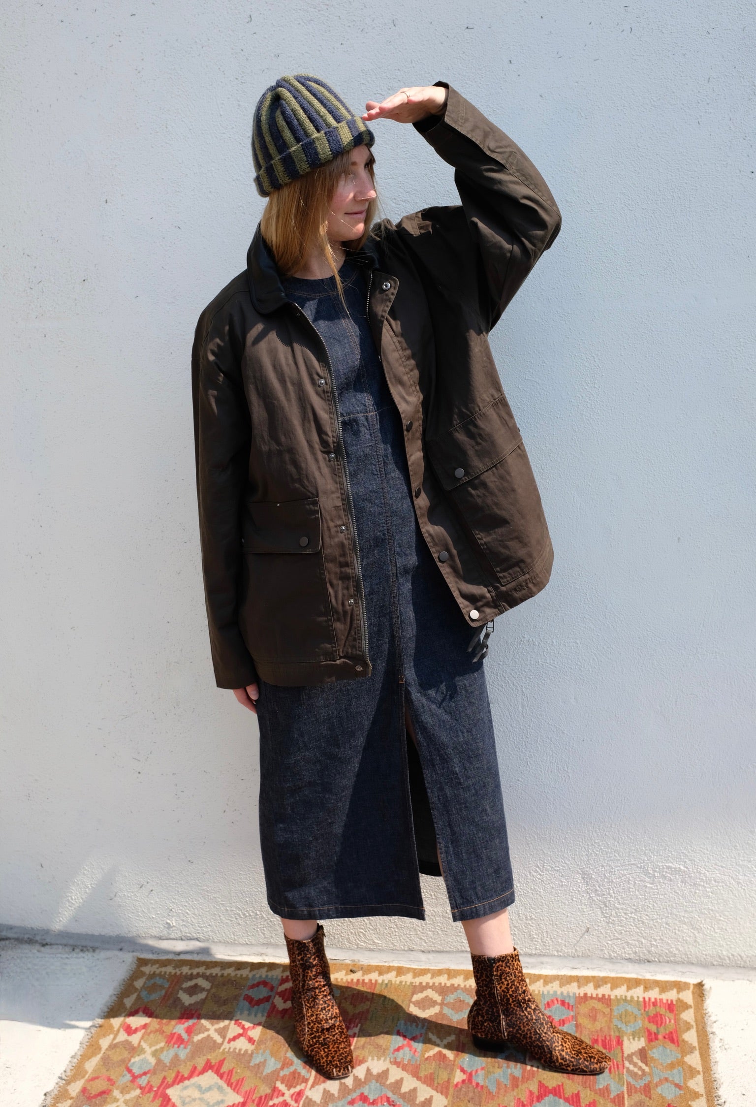 7115 by Szeki Waxed Field Jacket - Olive