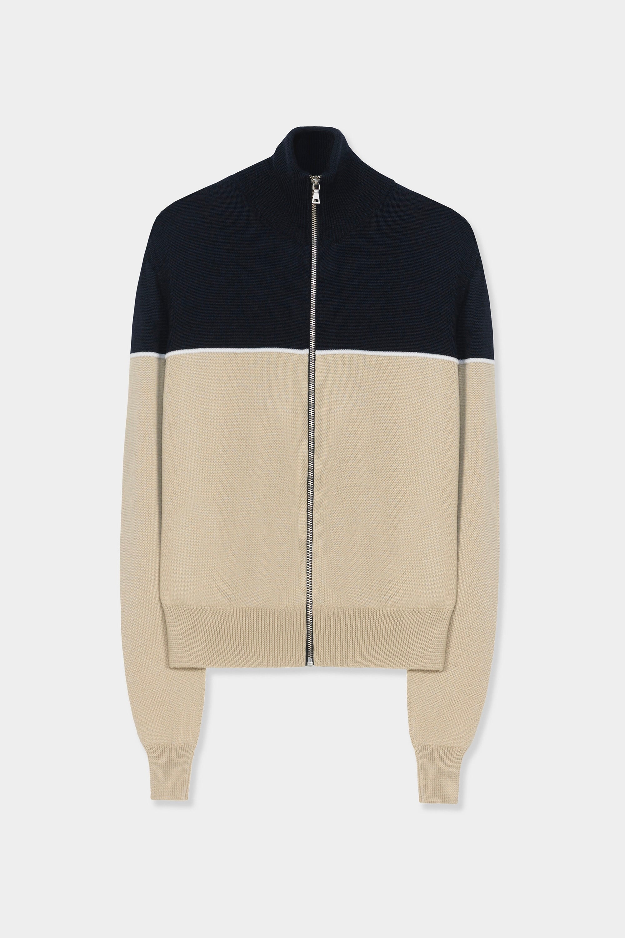 Merino Wool Cardigan / Colorblock