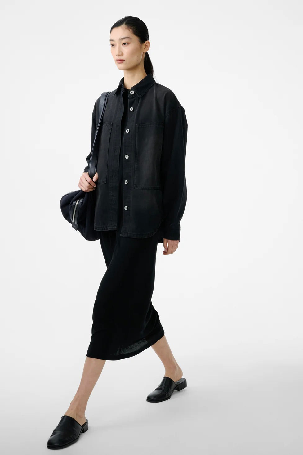 Studio Nicholson Paso Denim Shirt / Faded Black Wash