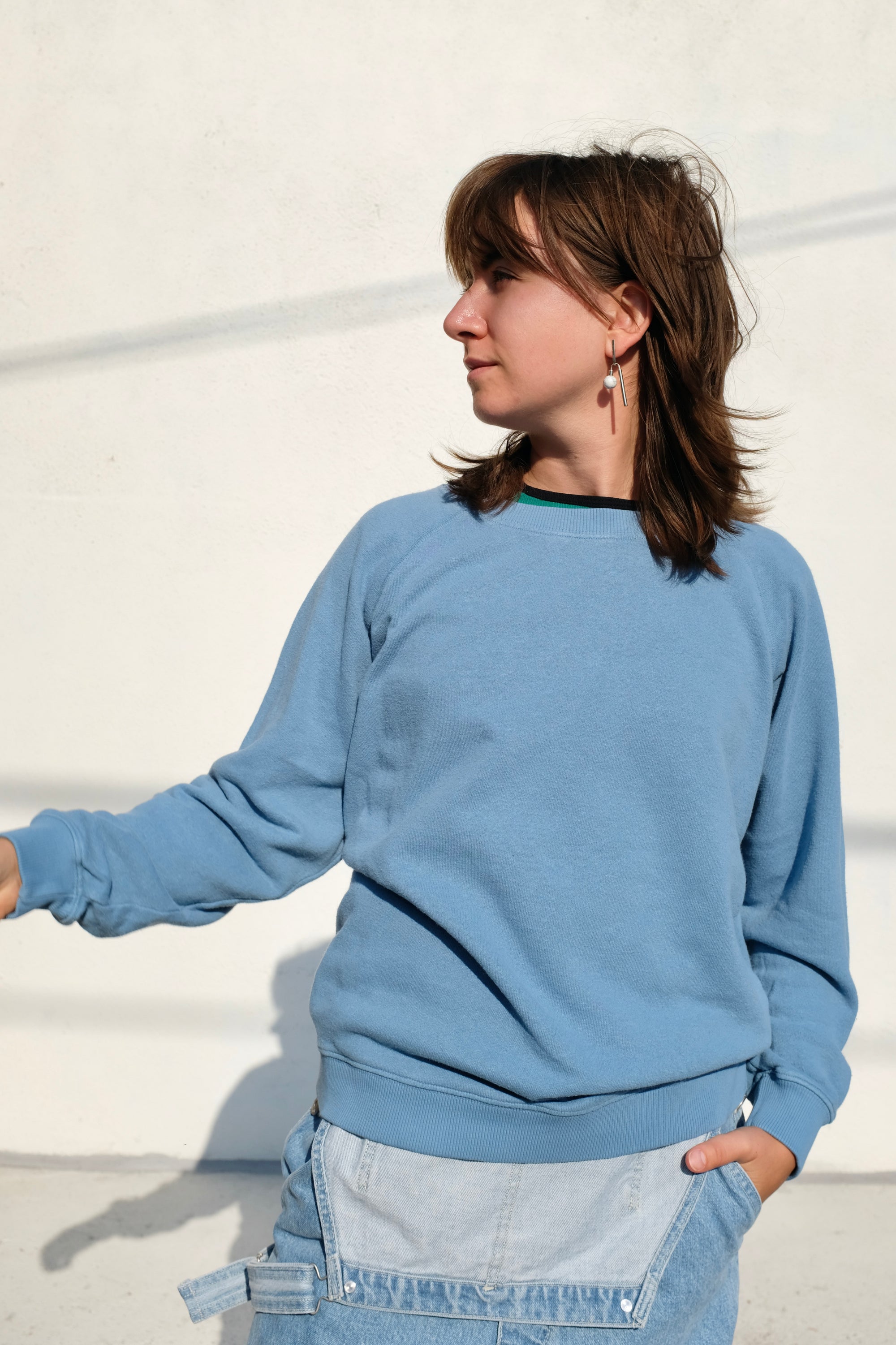 Jungmaven Bonfire Long Sleeve Raglan / Blue Heaven
