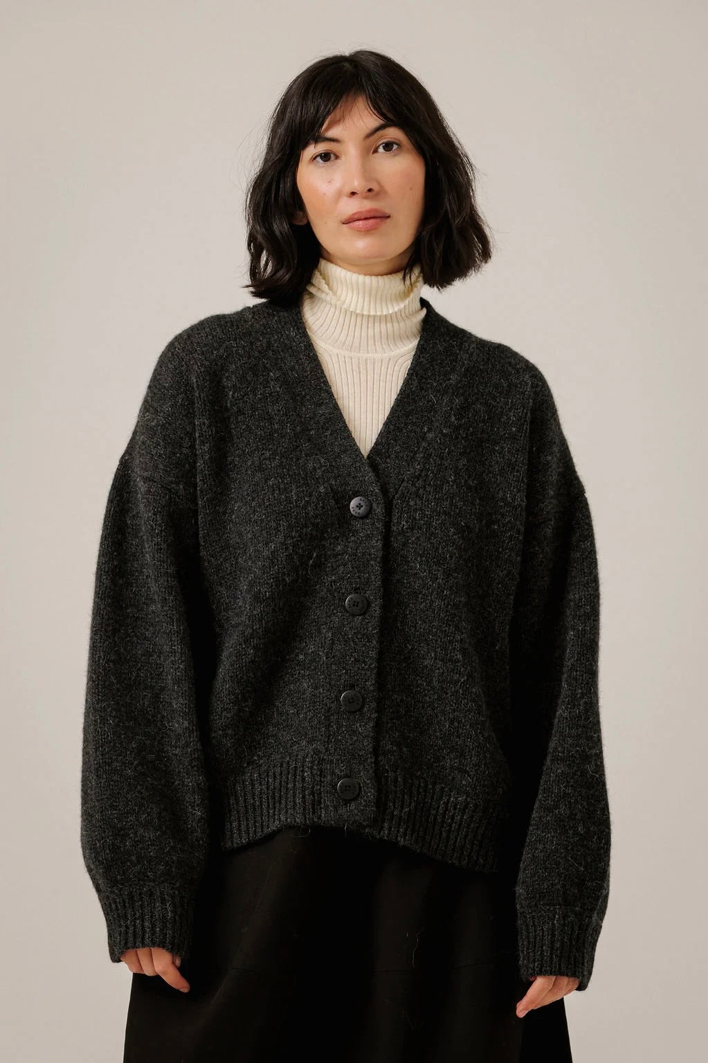 Oversized Alpaca Cardigan / Basalt