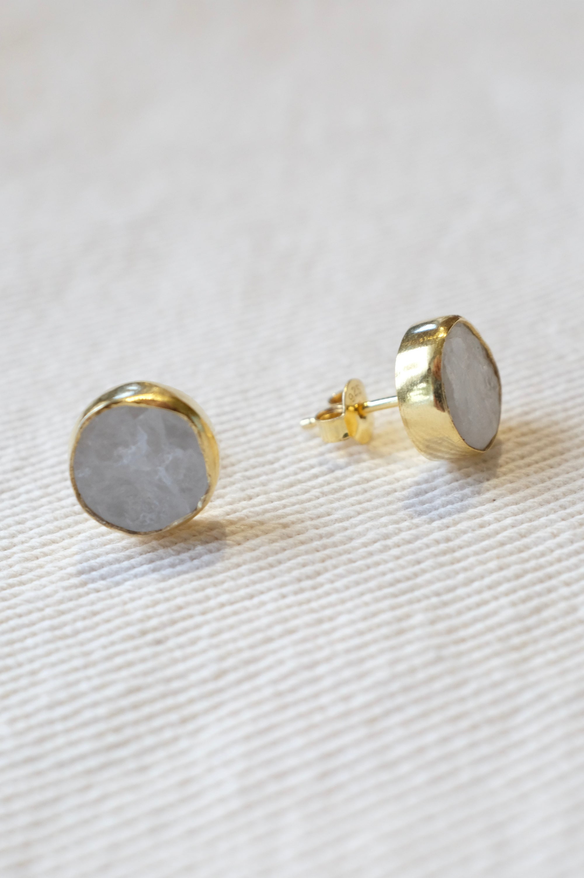 Truvai Daphne Earrings / Gold Vermeil + Milky Quartz