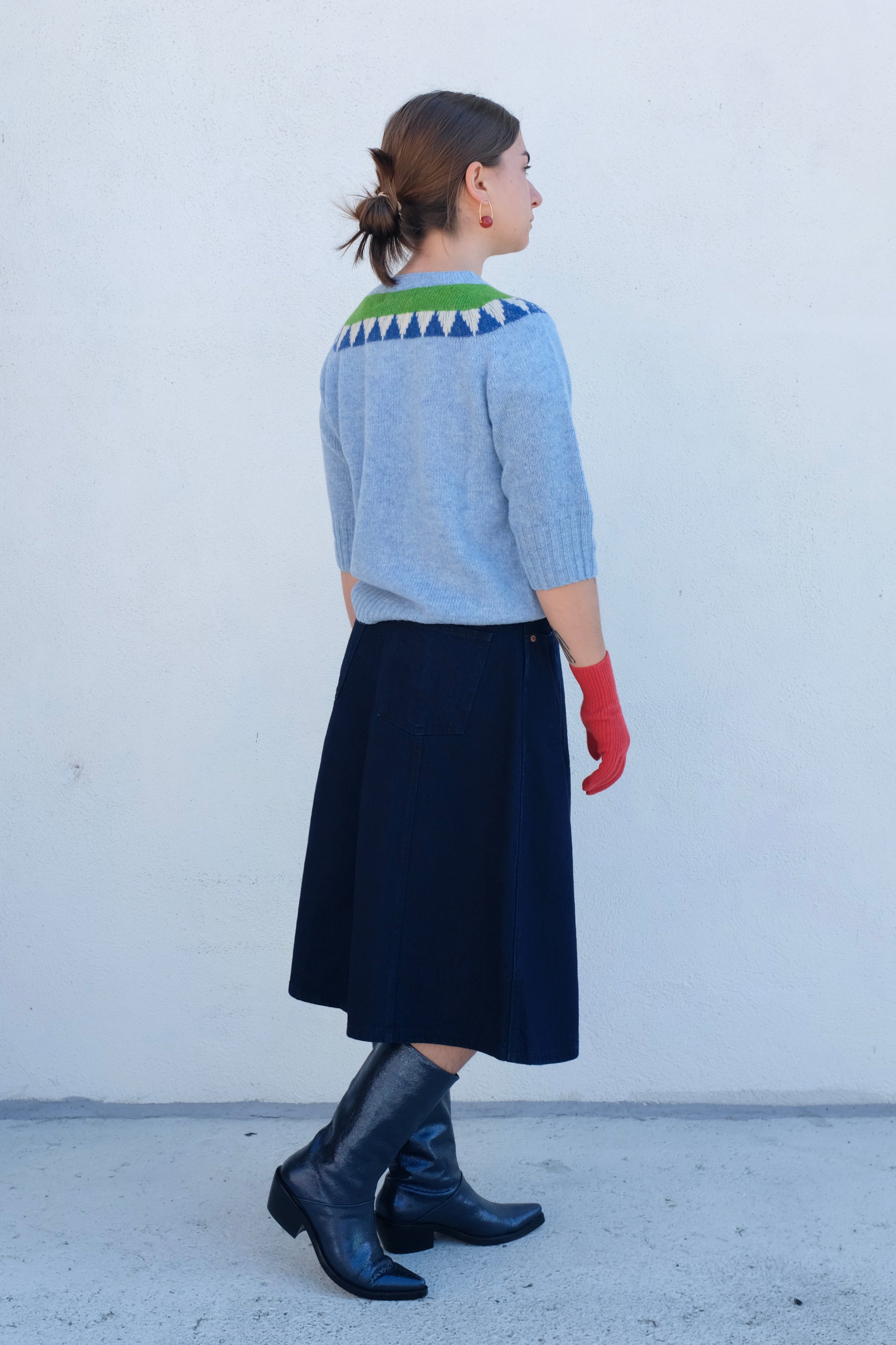 La Fetiche Otta Fairisle Sweater / Light Blue