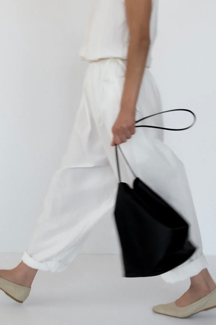 Modern Weaving Balloon Pants / White