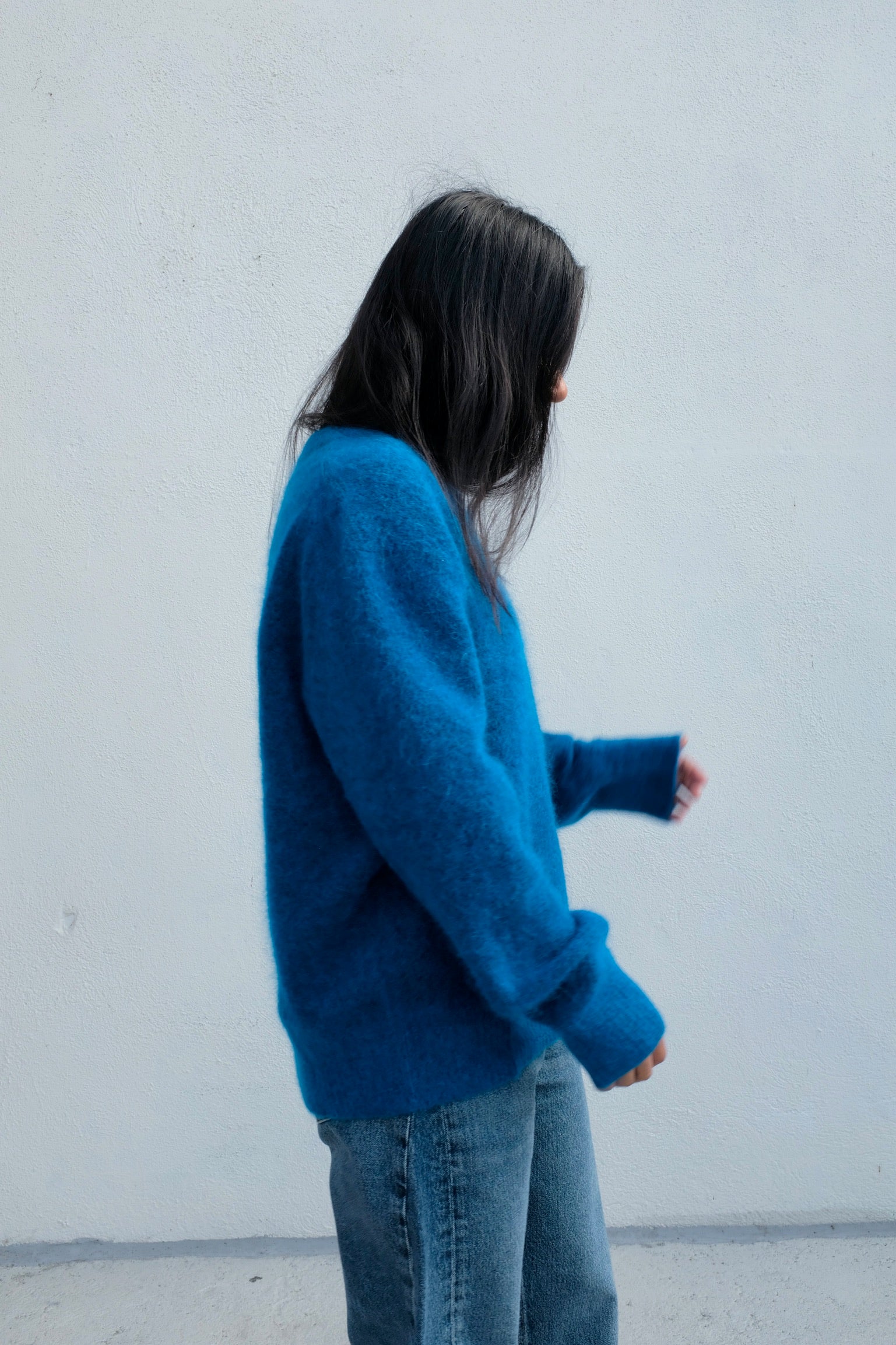 Ali Golden Oversize Mohair Pullover / Teal