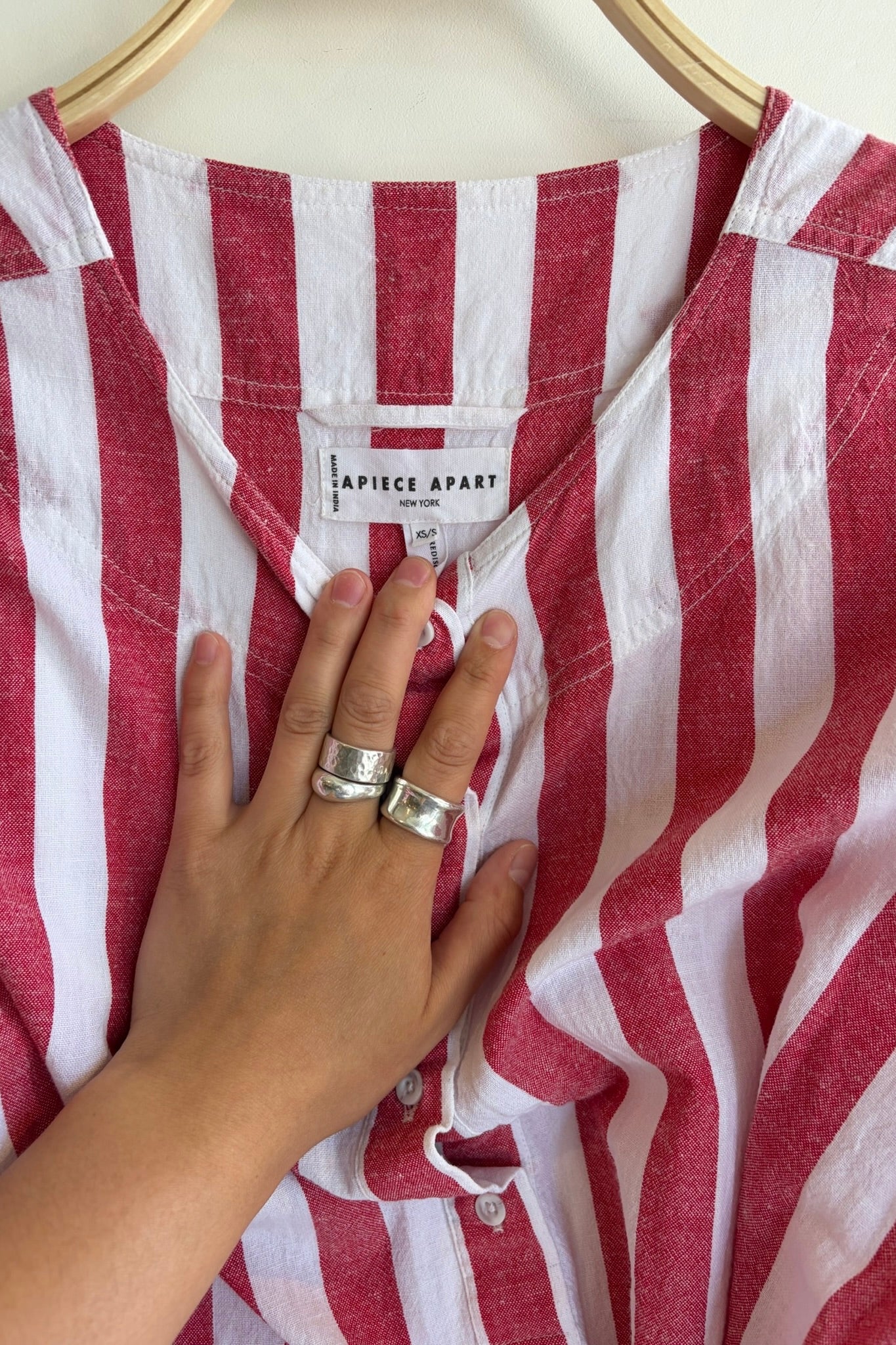 Pre-Loved / A Piece Apart Red and White Stripe Dress / Size xs/s
