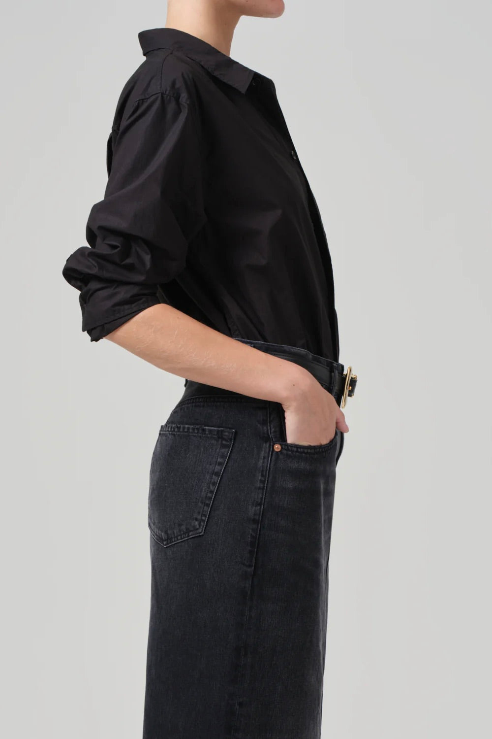 Citizens of Humanity Kayla Shrunken Shirt / Black